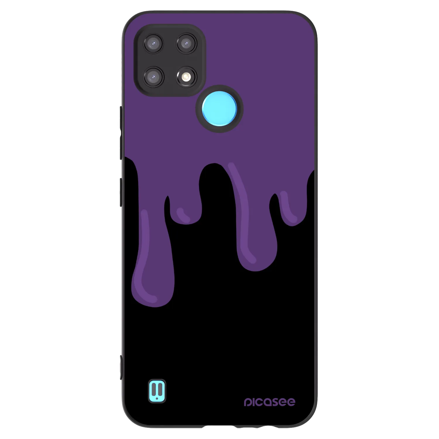 Picasee Realme C21 Hülle - Schwarzes Silikon - Purple spooky