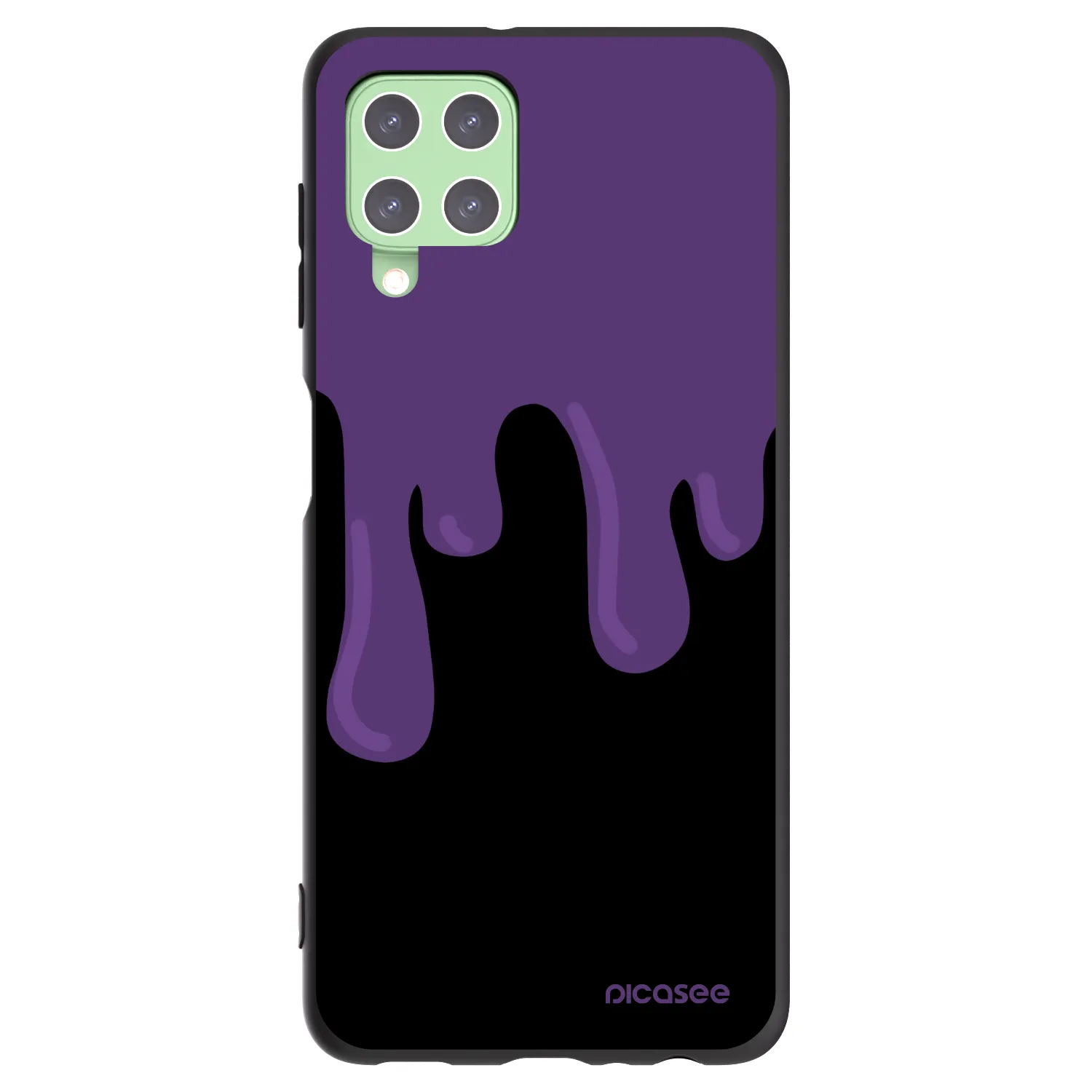 Picasee Samsung Galaxy A22 A225F 4G Hülle - Schwarzes Silikon - Purple spooky