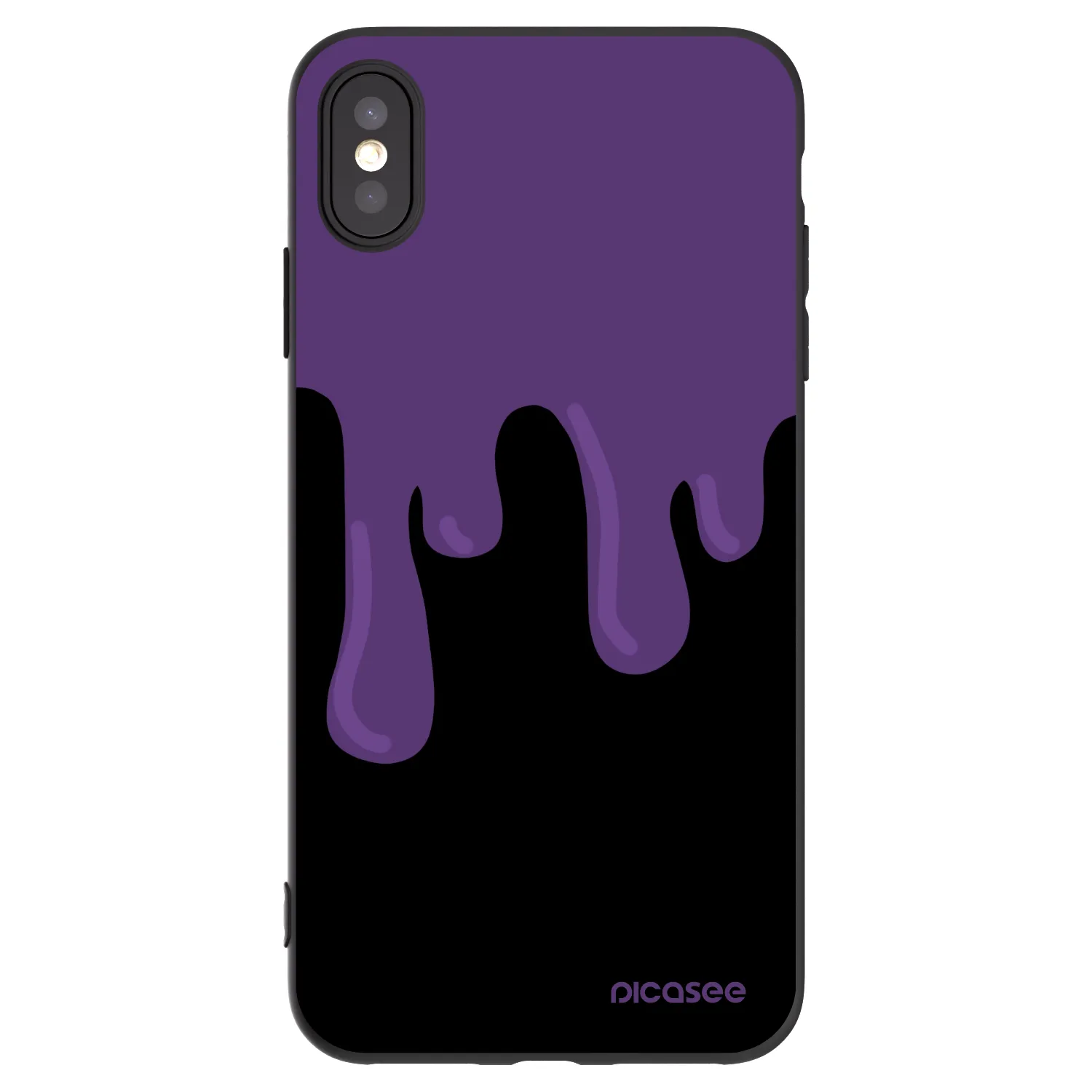 Picasee Apple iPhone XS Max Hülle - Schwarzes Silikon - Purple spooky