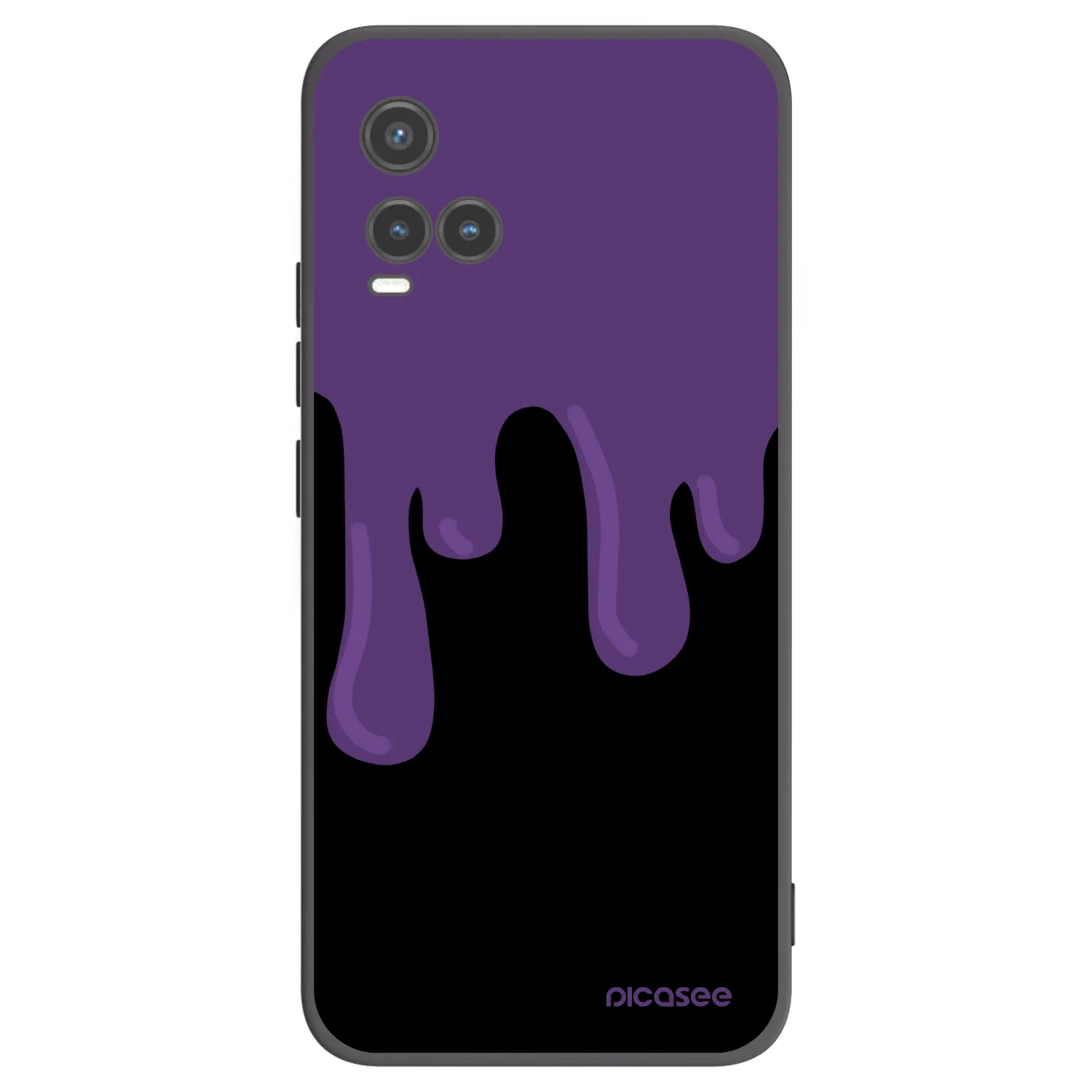 Picasee Vivo Y33s Hülle - Schwarzes Silikon - Purple spooky