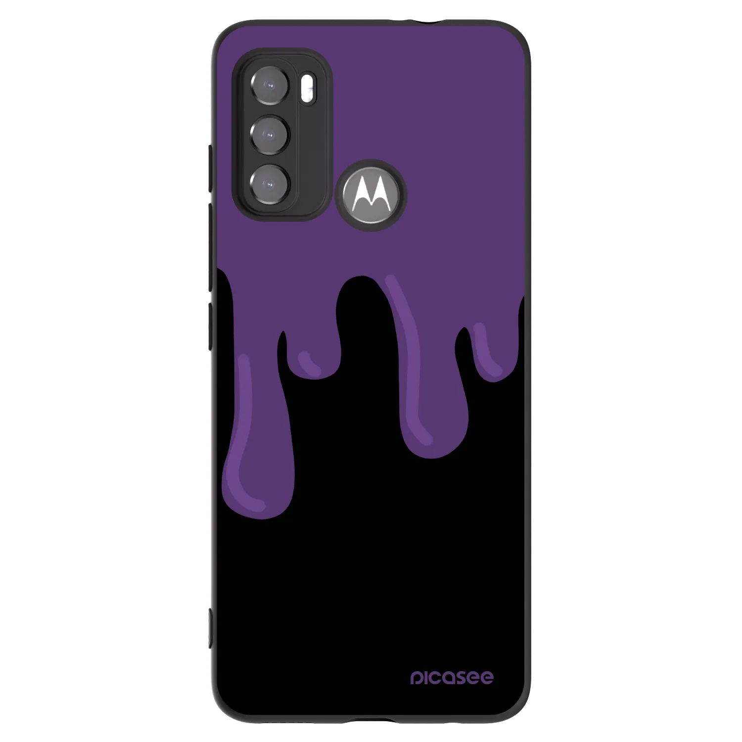 Picasee Motorola Moto G60 Hülle - Schwarzes Silikon - Purple spooky
