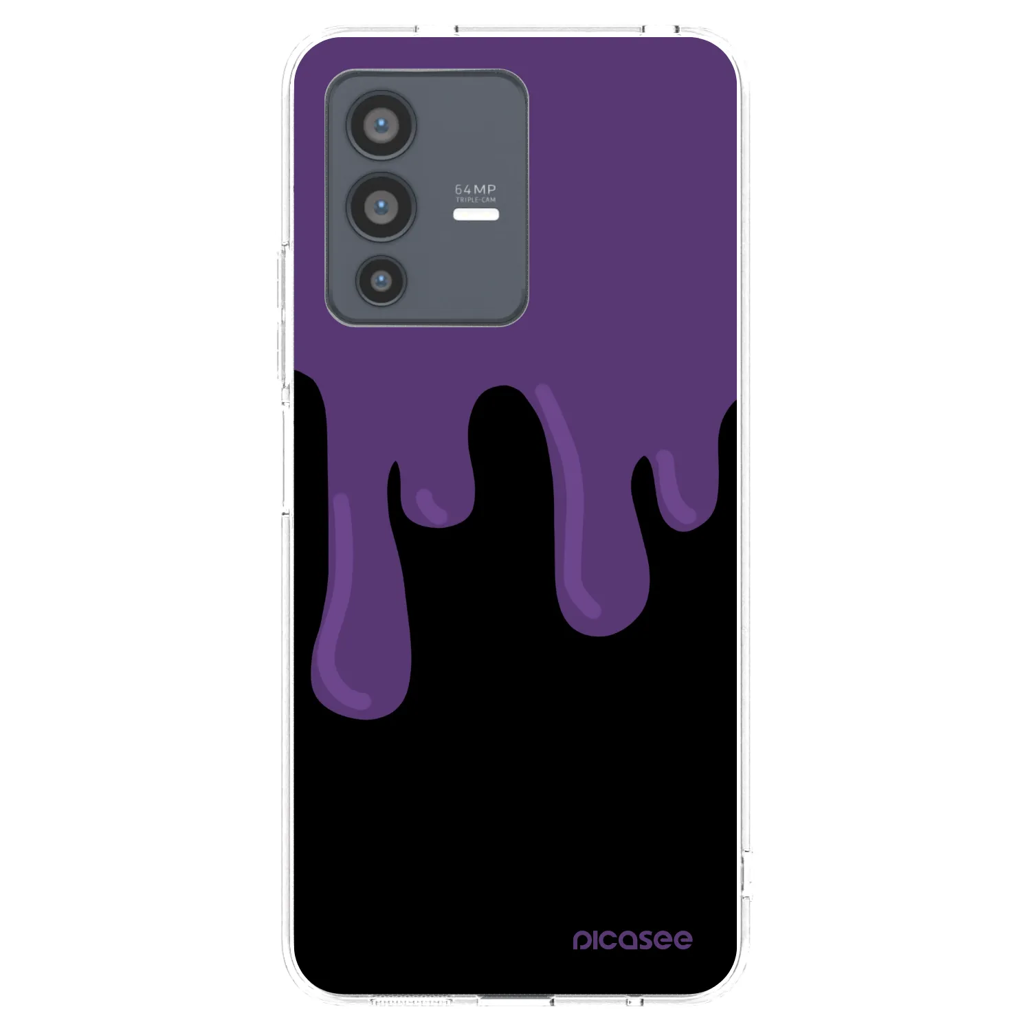 Picasee Vivo V23 5G Hülle - Transparentes Silikon - Purple spooky