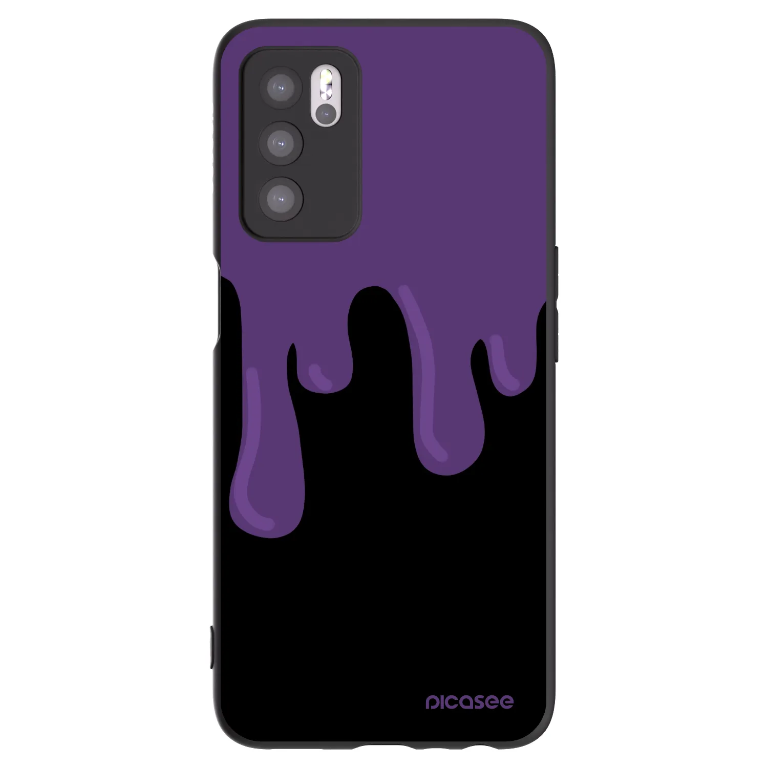 Picasee OPPO A16 Hülle - Schwarzes Silikon - Purple spooky