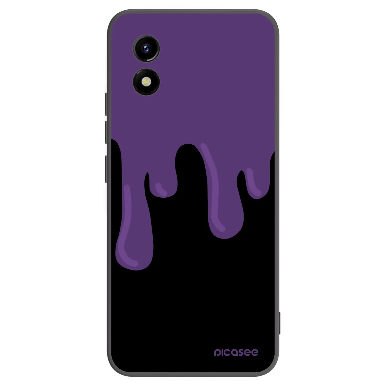Picasee Vivo Y01 Hülle - Schwarzes Silikon - Purple spooky