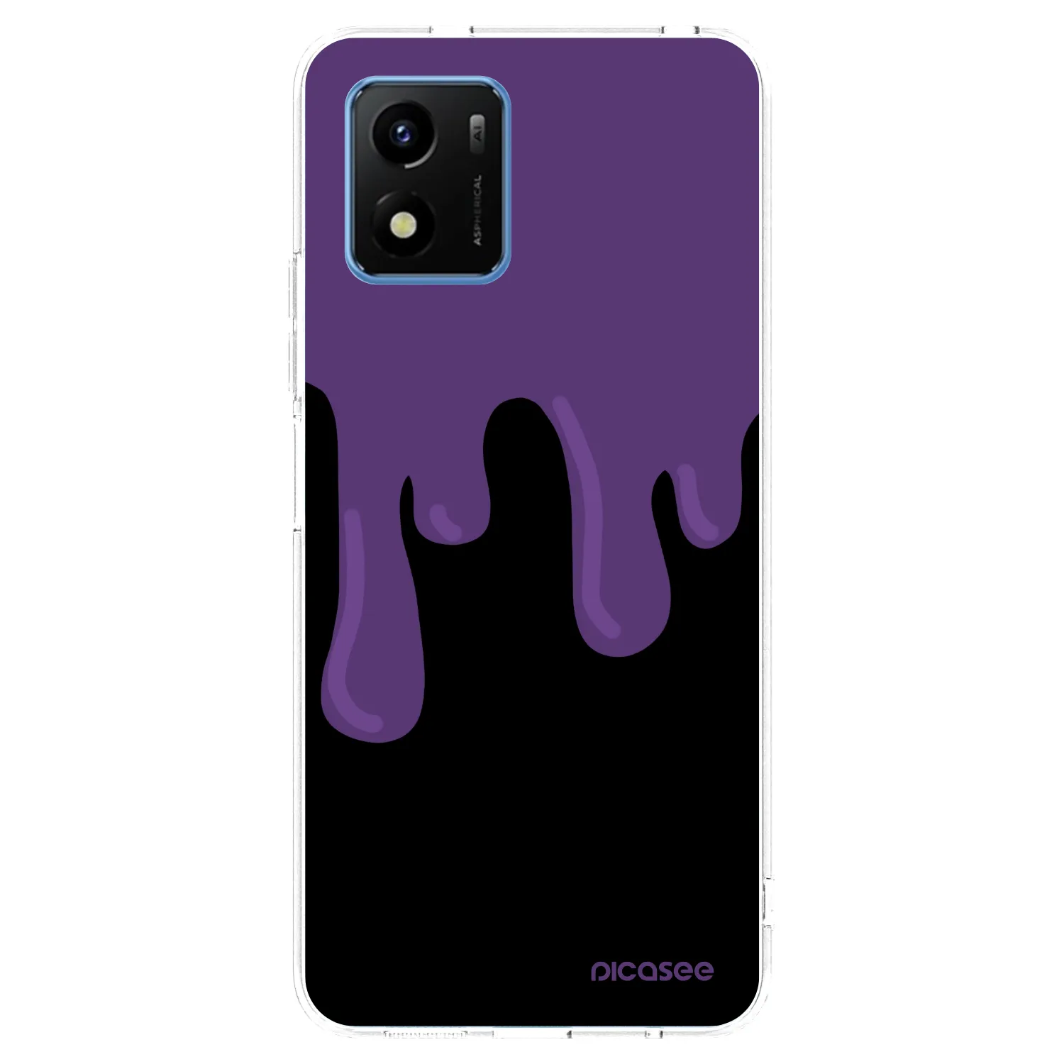 Picasee Vivo Y01 Hülle - Transparentes Silikon - Purple spooky