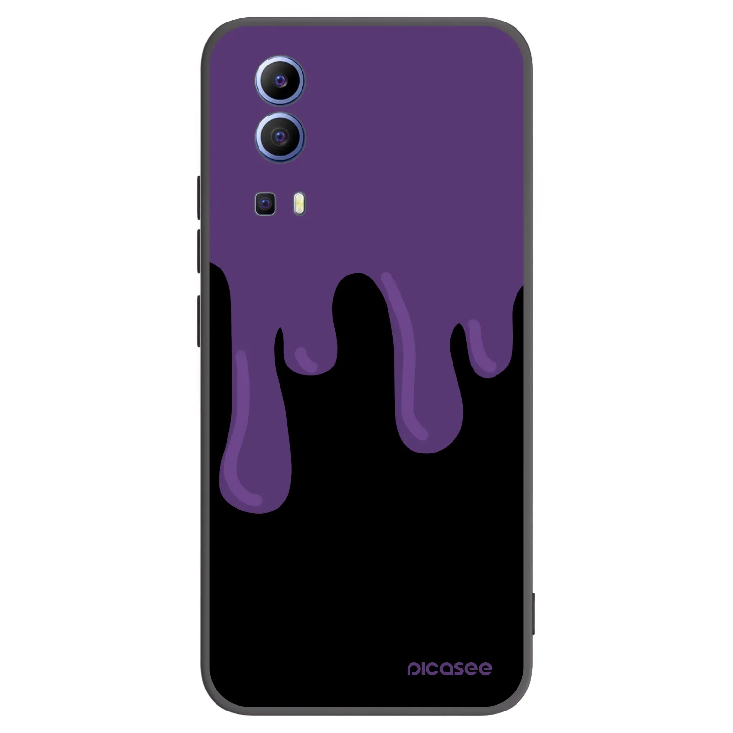 Picasee Vivo Y52 5G Hülle - Schwarzes Silikon - Purple spooky