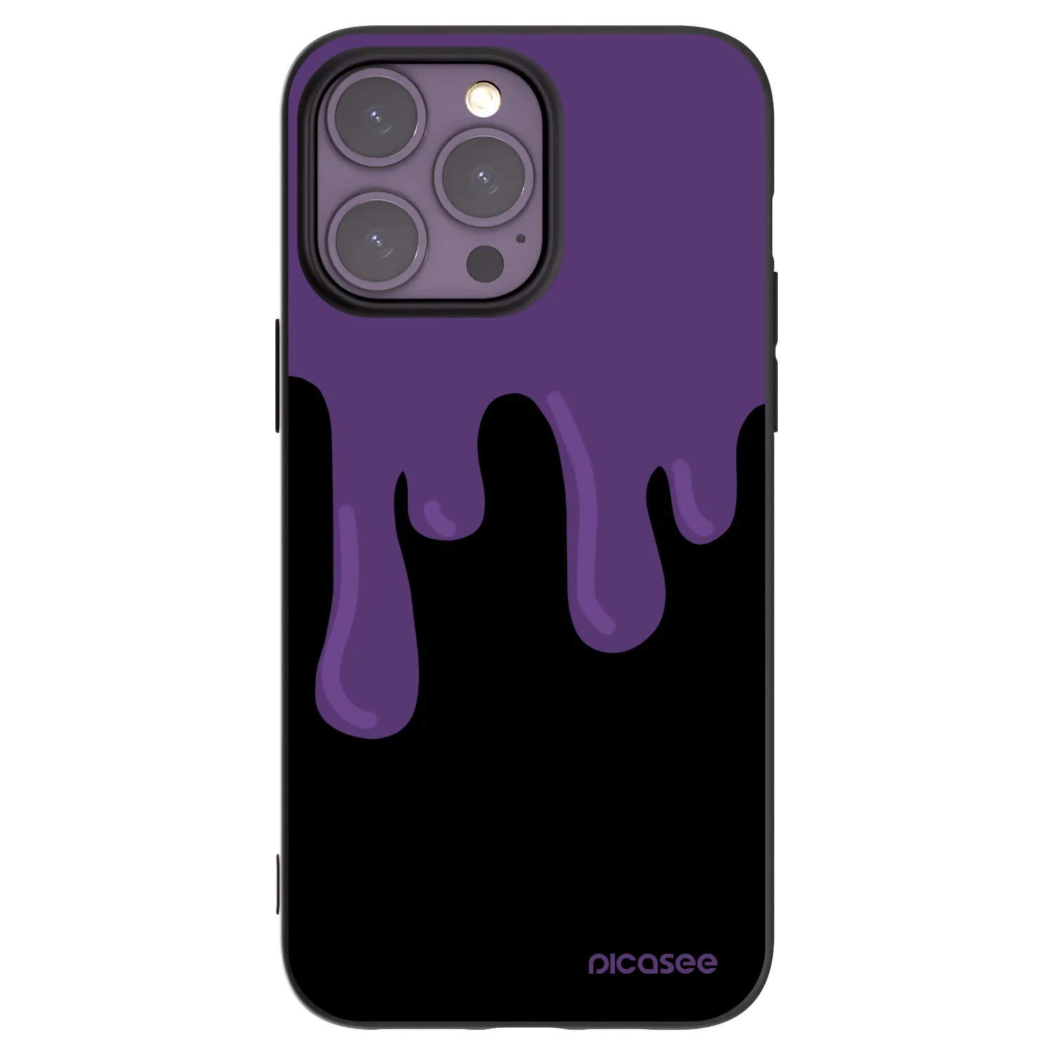 Picasee Apple iPhone 14 Pro Max Hülle - Schwarzes Silikon - Purple spooky