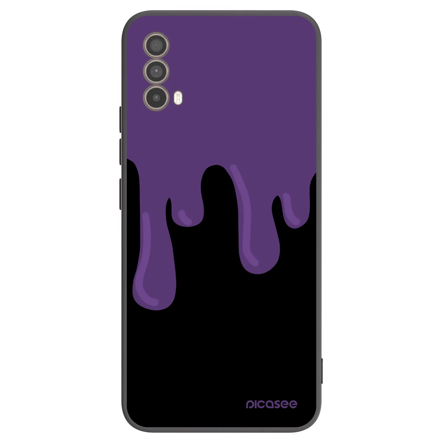 Picasee Motorola Moto E40 Hülle - Schwarzes Silikon - Purple spooky