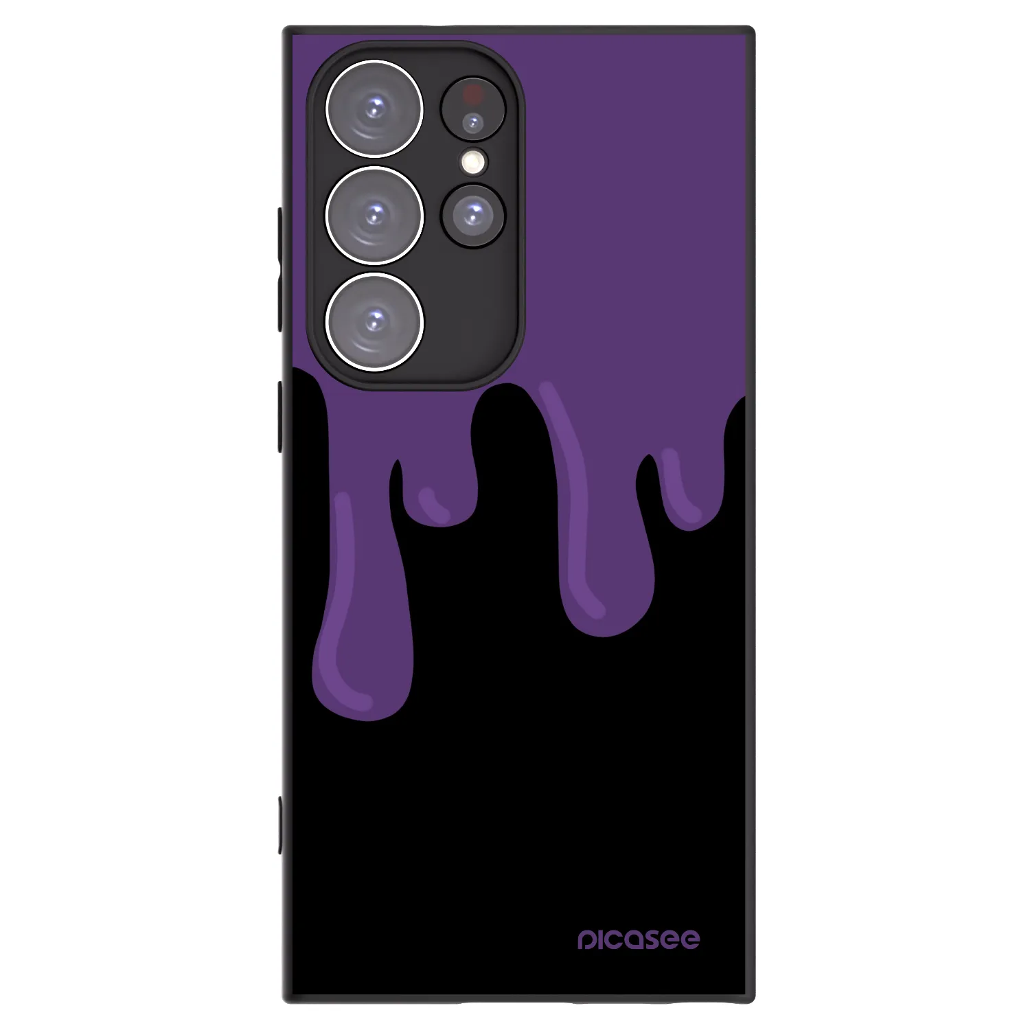 Picasee Samsung Galaxy S23 Ultra 5G Hülle - Schwarzes Silikon - Purple spooky