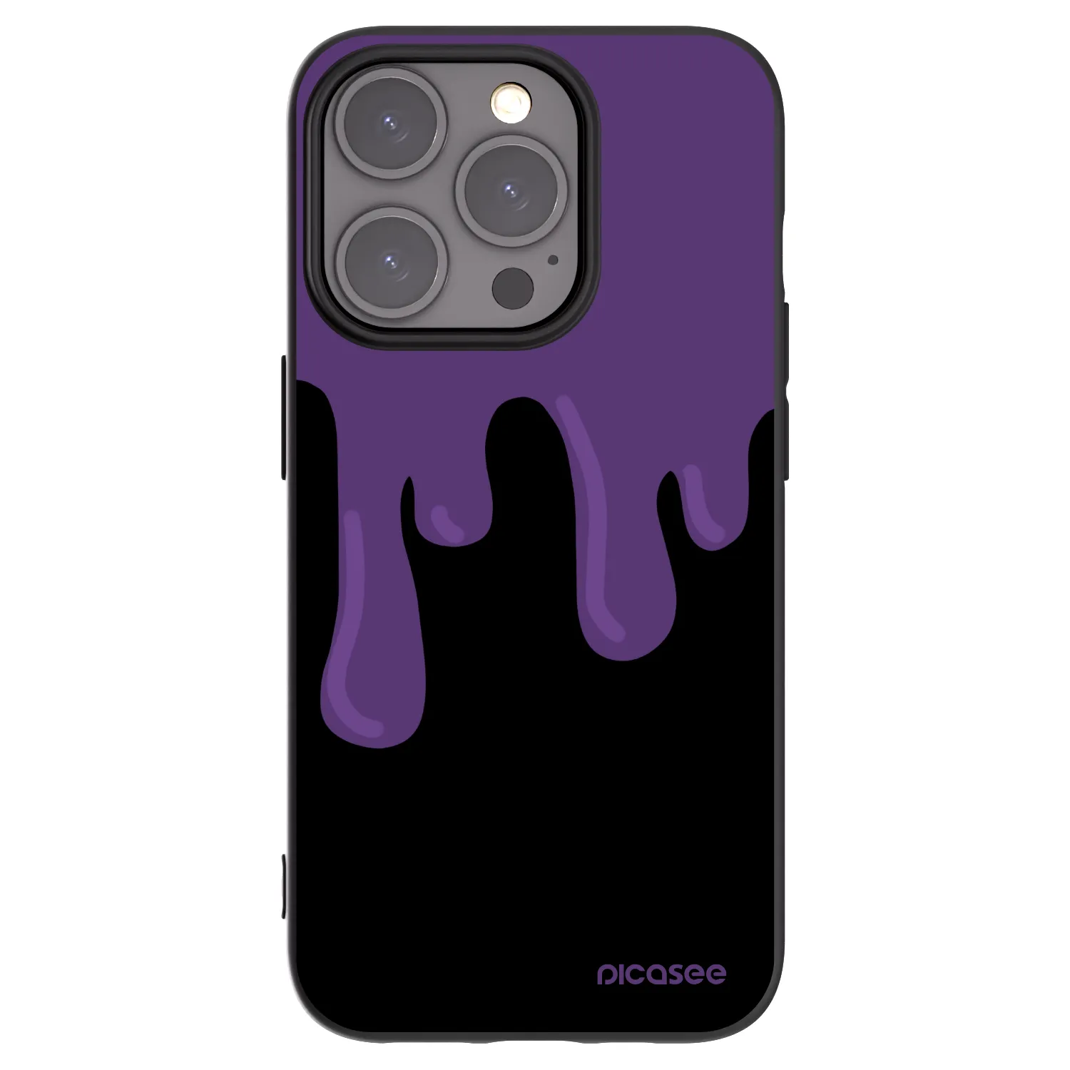 Picasee Apple iPhone 15 Pro Hülle - Schwarzes Silikon - Purple spooky
