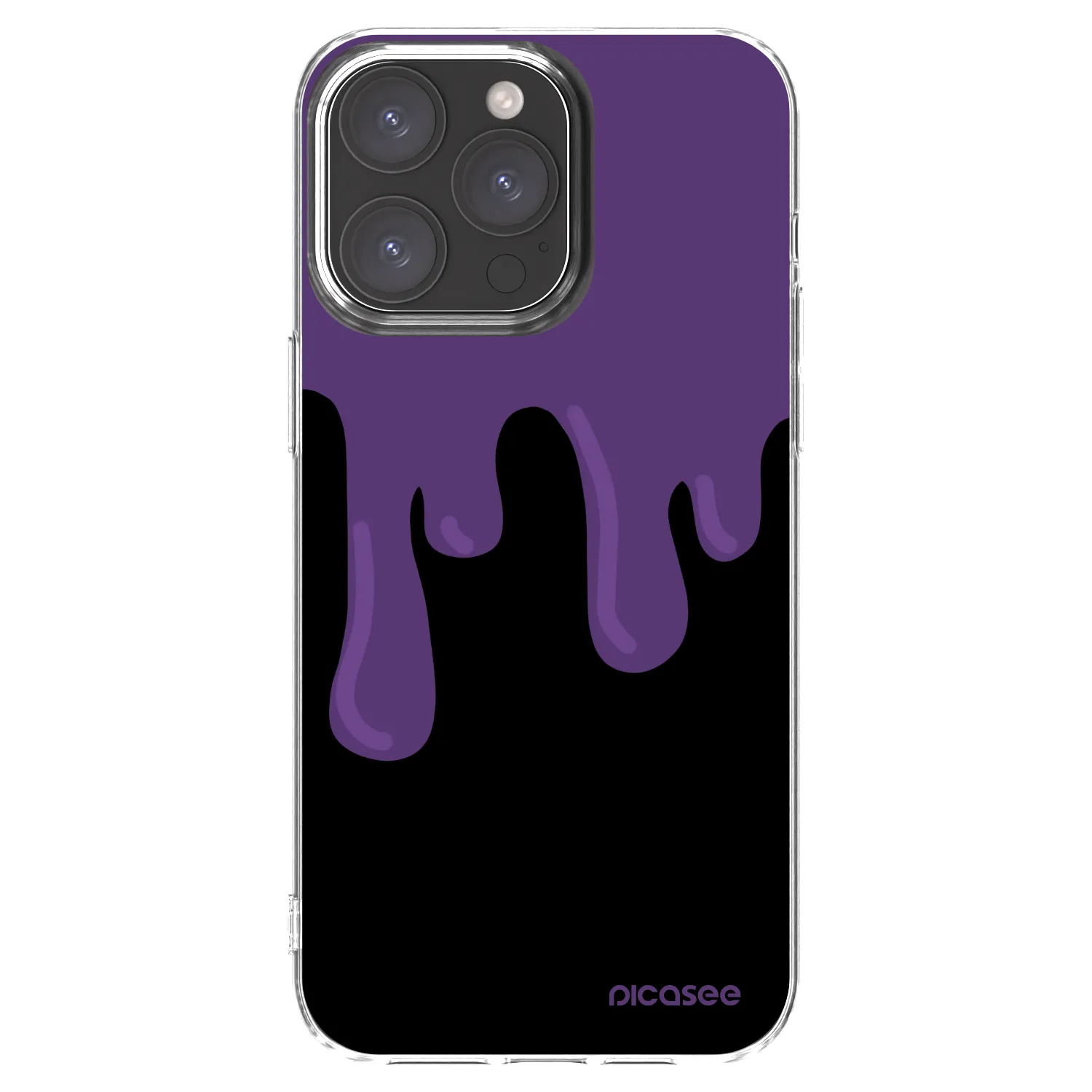 Picasee Apple iPhone 15 Pro Max Hülle - Transparentes Silikon - Purple spooky