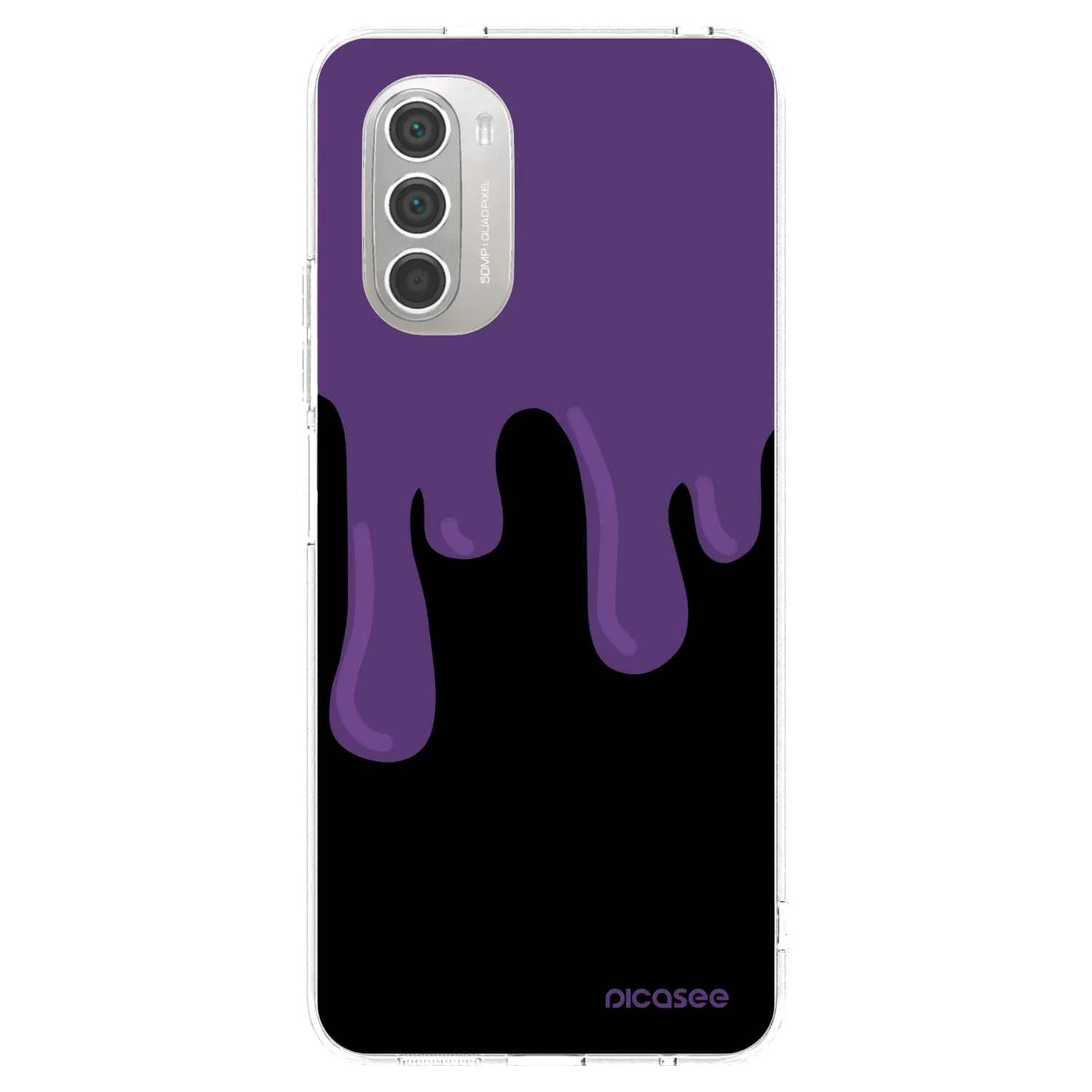 Picasee Motorola Moto G51 Hülle - Transparentes Silikon - Purple spooky