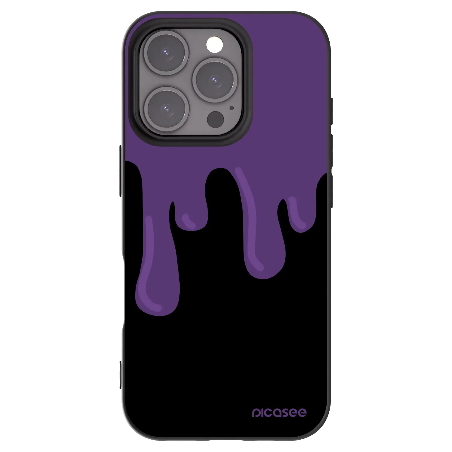 Picasee Apple iPhone 16 Pro Hülle - Schwarzes Silikon - Purple spooky