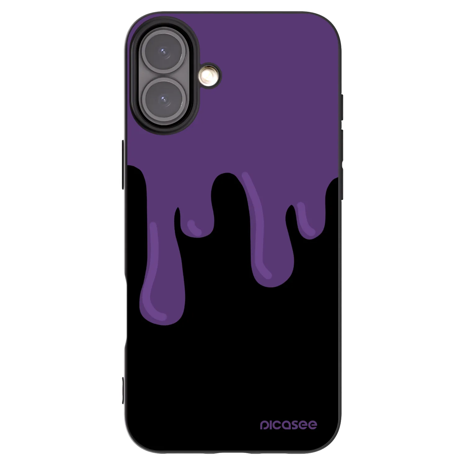 Picasee Apple iPhone 16 Plus Hülle - Schwarzes Silikon - Purple spooky