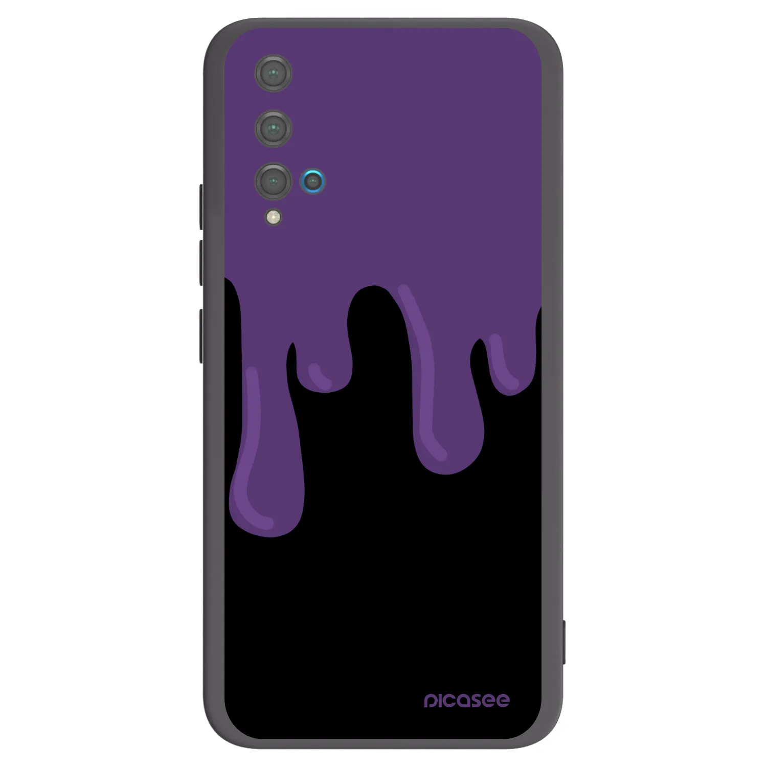 Picasee Huawei Nova 5T Hülle - Schwarzes Silikon - Purple spooky