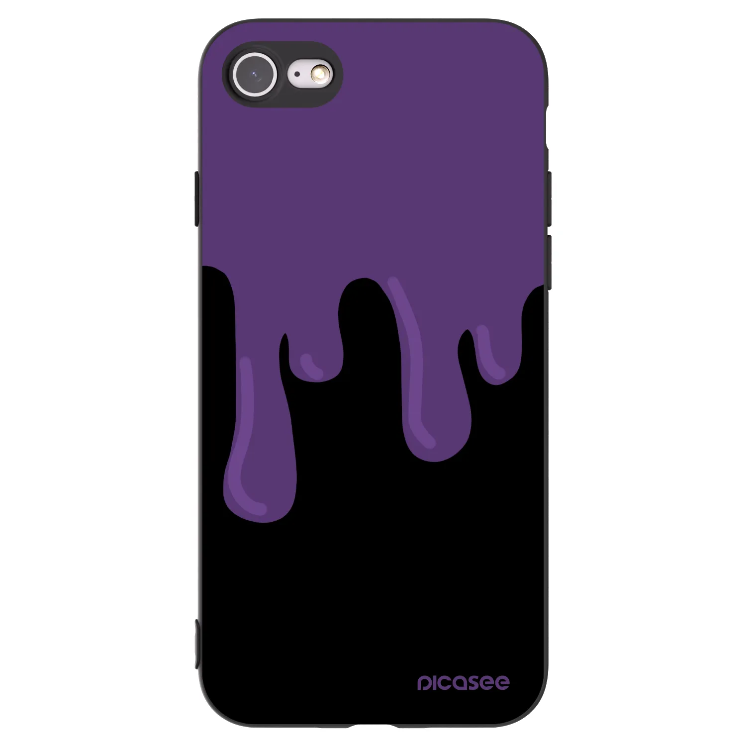 Picasee Apple iPhone SE 2020 Hülle - Schwarzes Silikon - Purple spooky