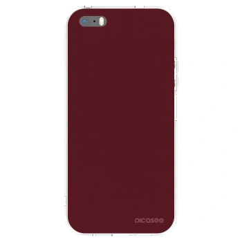 Apple iPhone 5/5S/SE Hülle - Transparentes Silikon - Burgundy red