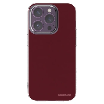 Picasee Apple iPhone 14 Pro Hülle - Transparentes Silikon - Burgundy red