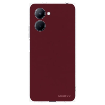 Picasee Realme C33 (2023) Hülle - Transparentes Silikon - Burgundy red