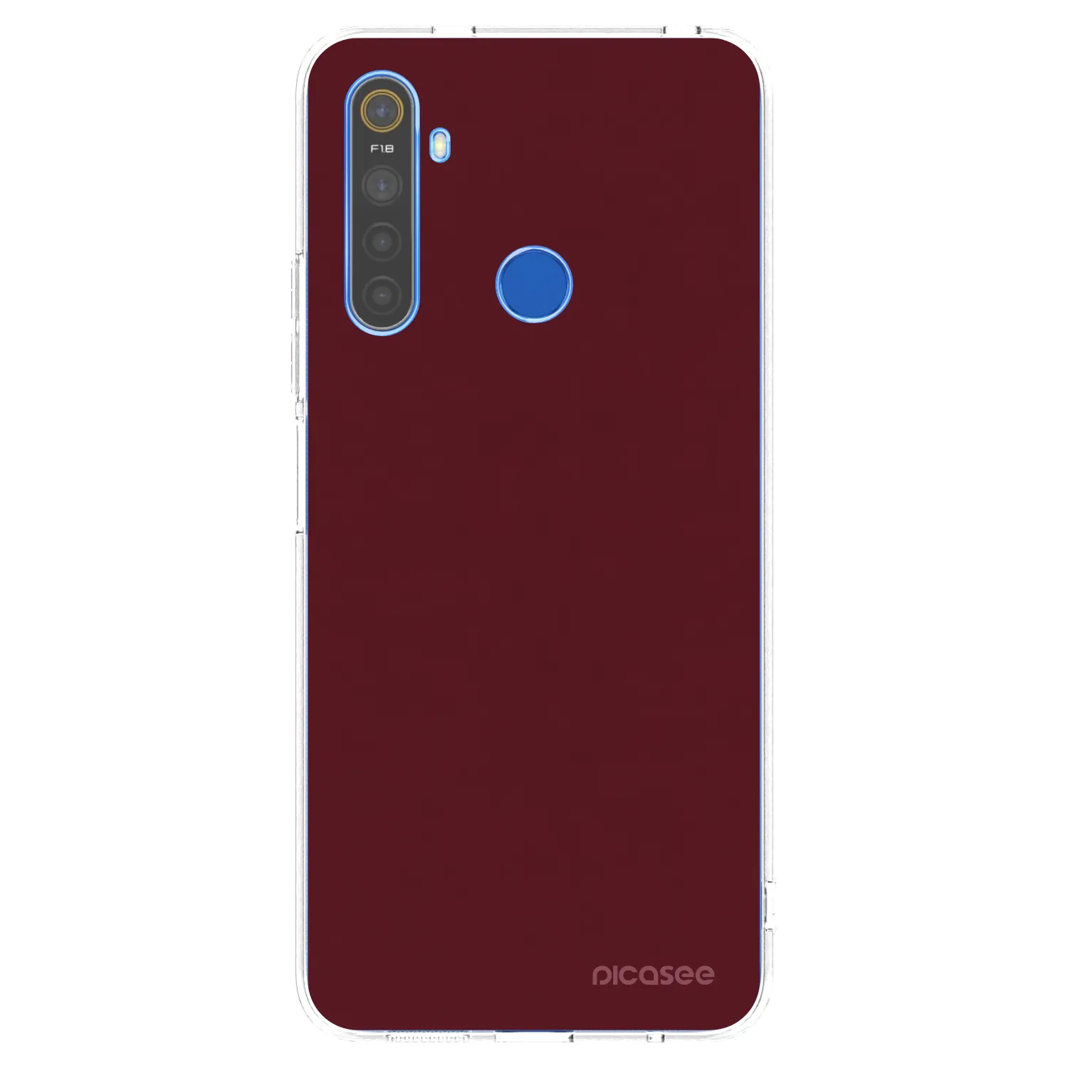 Picasee Realme 5 Hülle - Transparentes Silikon - Burgundy red