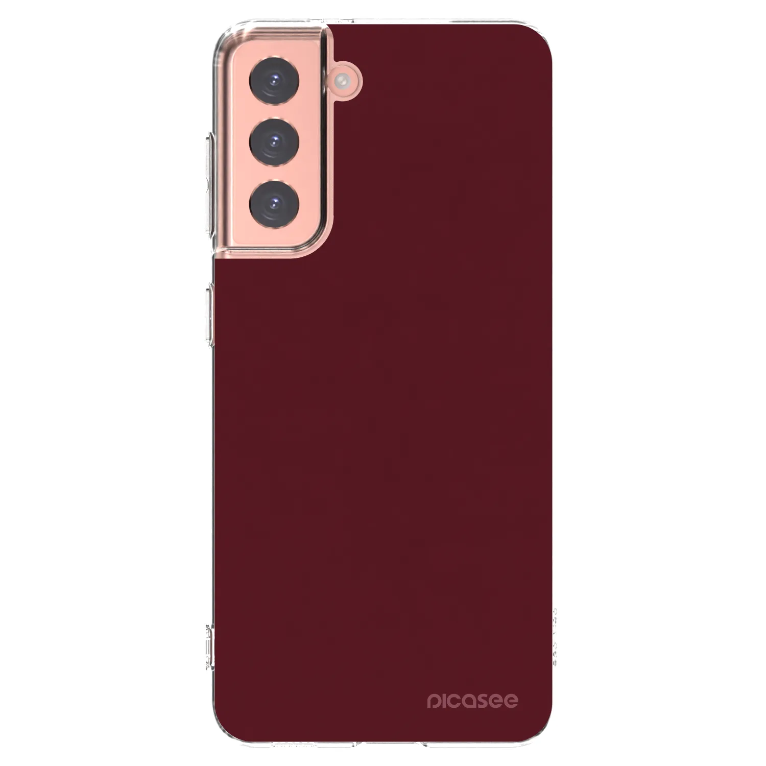 Picasee Samsung Galaxy S21 5G G991B Hülle - Transparentes Silikon - Burgundy red