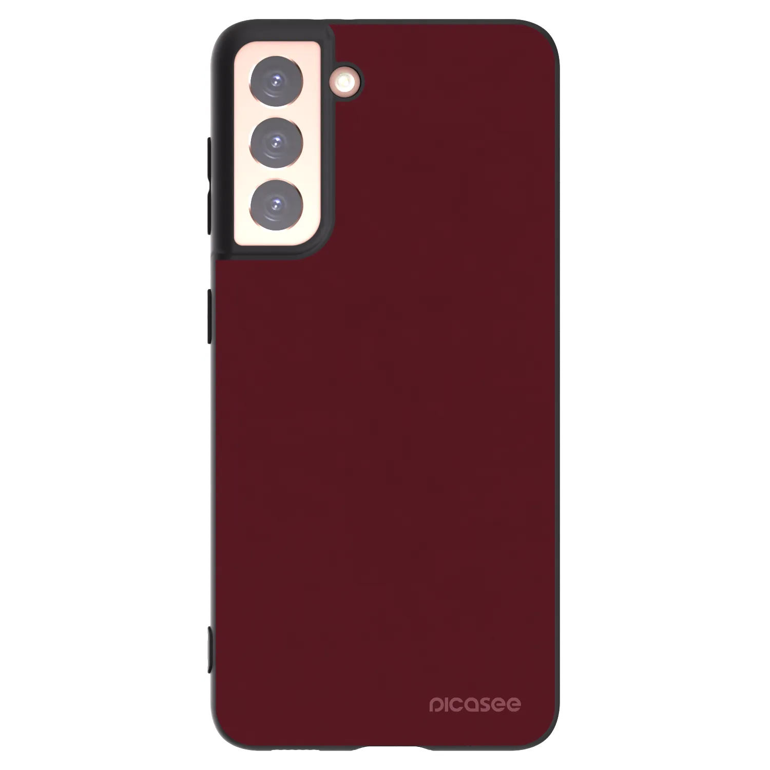 Picasee Samsung Galaxy S21 5G G991B Hülle - Schwarzes Silikon - Burgundy red