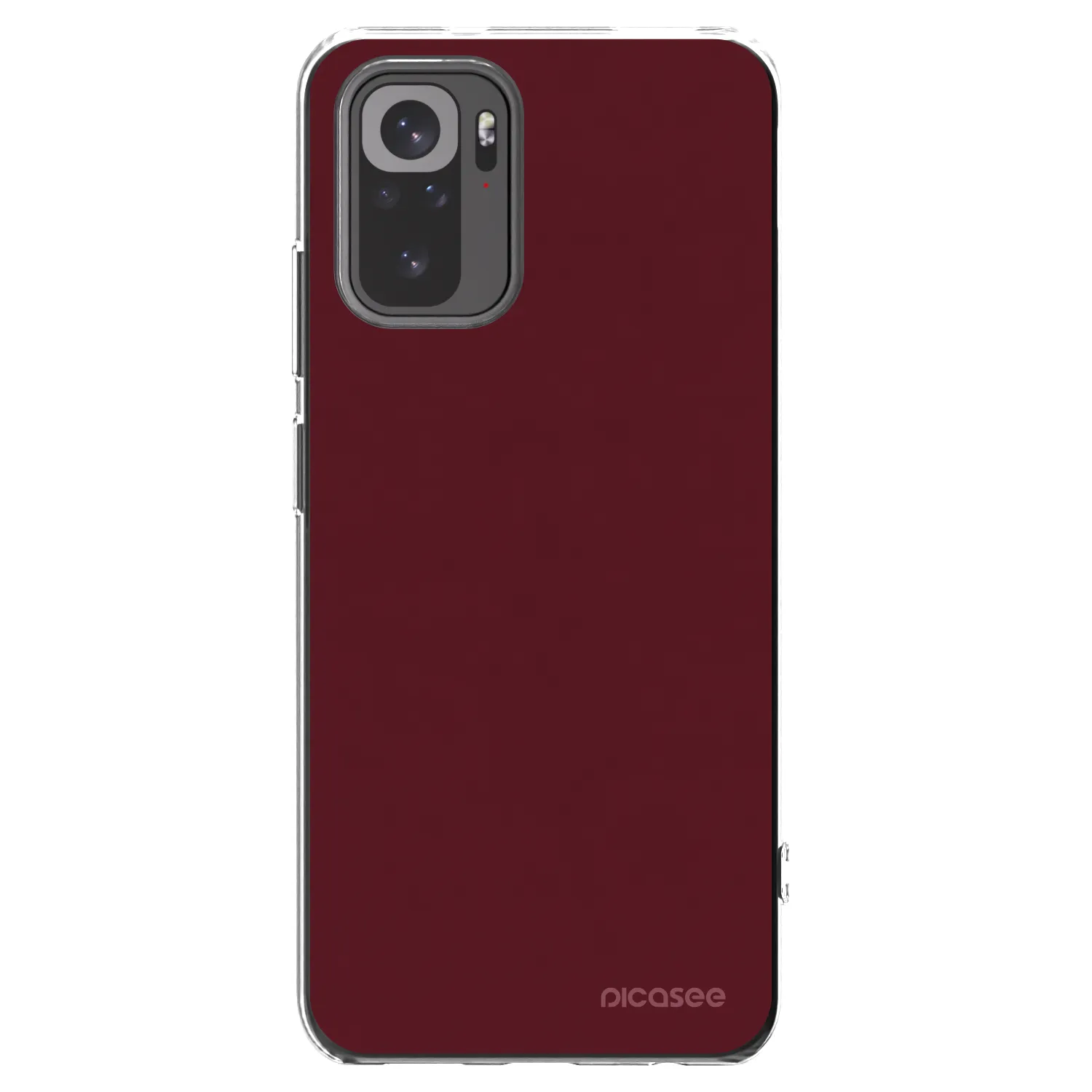 Picasee Xiaomi Redmi Note 10 Hülle - Transparentes Silikon - Burgundy red