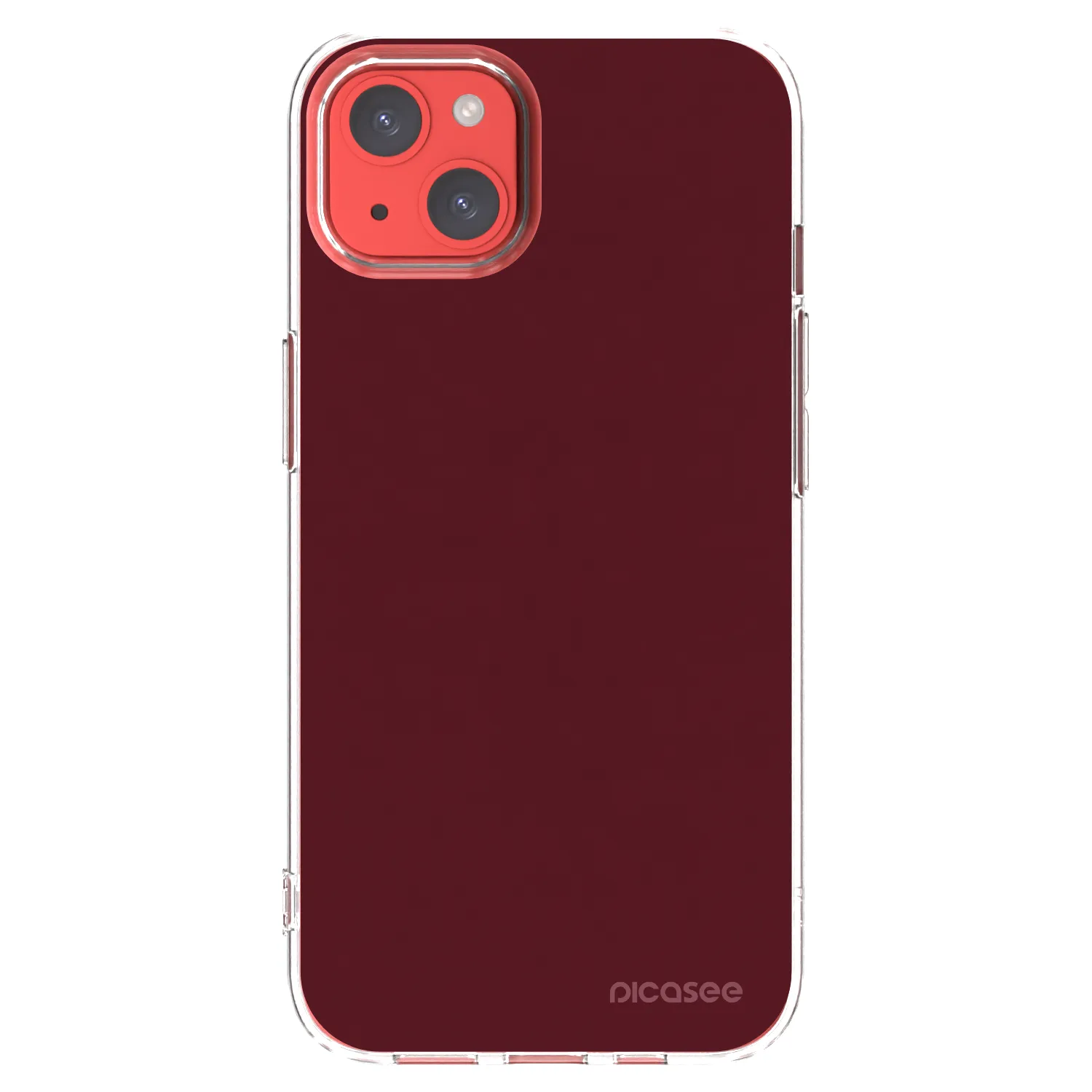 Picasee Apple iPhone 13 Hülle - Transparentes Silikon - Burgundy red