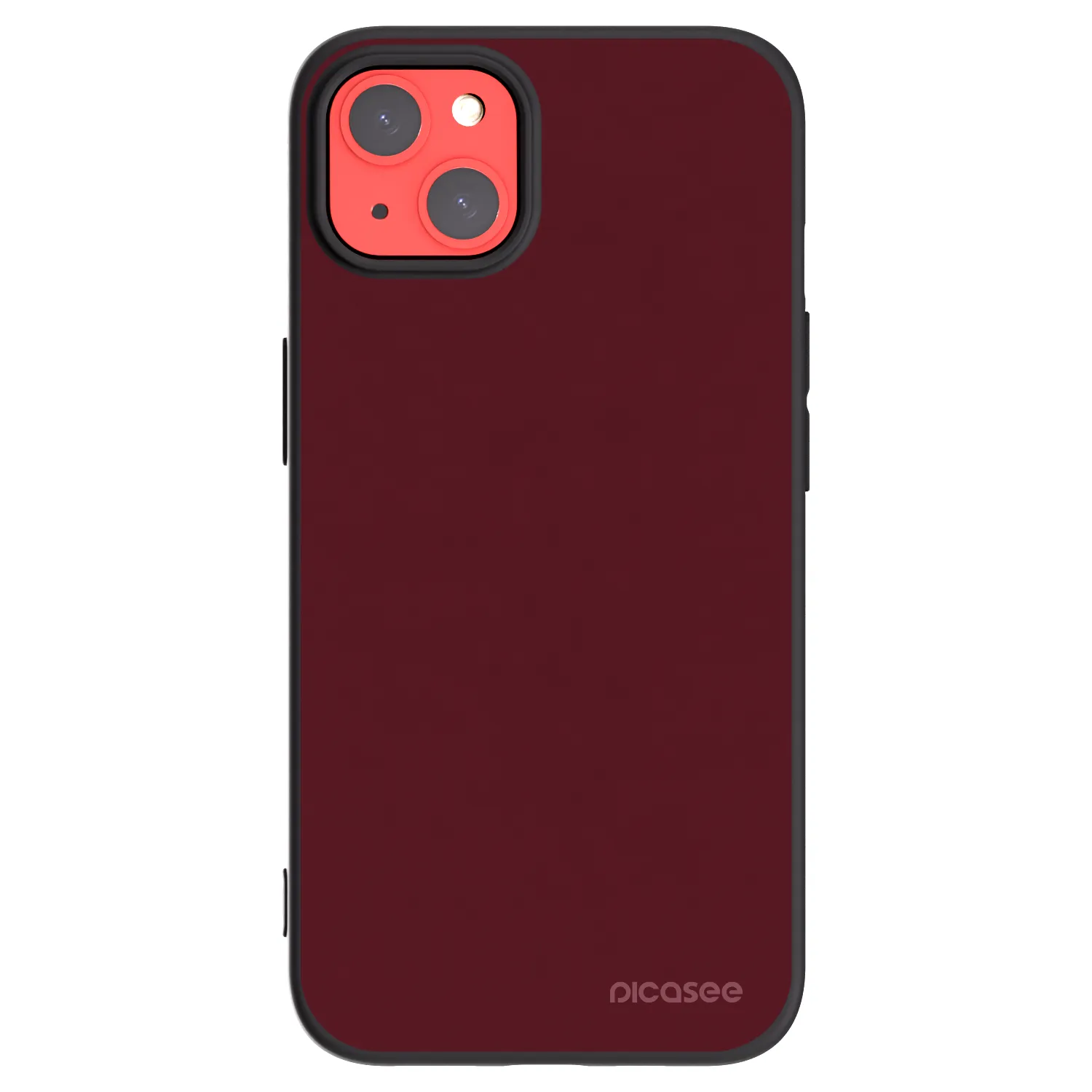 Picasee Apple iPhone 13 Hülle - Schwarzes Silikon - Burgundy red