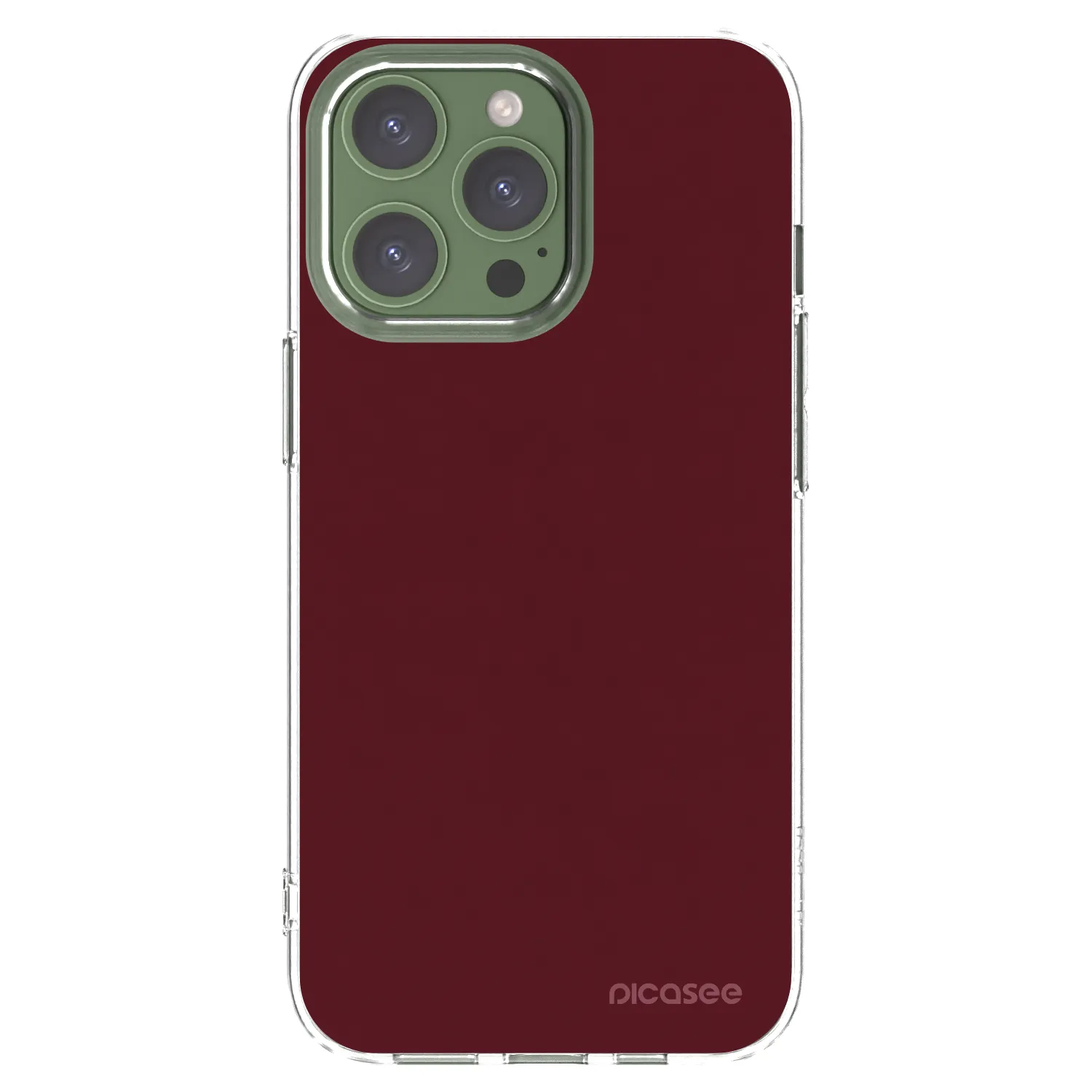 Picasee Apple iPhone 13 Pro Hülle - Transparentes Silikon - Burgundy red