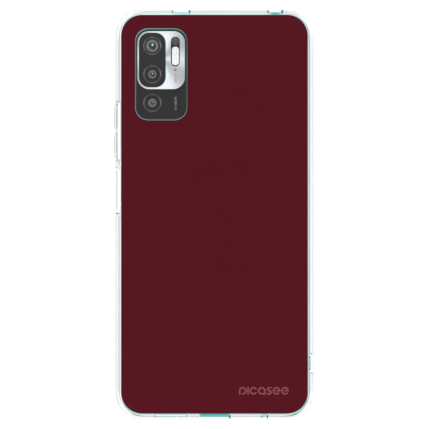 Picasee Xiaomi Redmi Note 10 5G Hülle - Transparentes Silikon - Burgundy red
