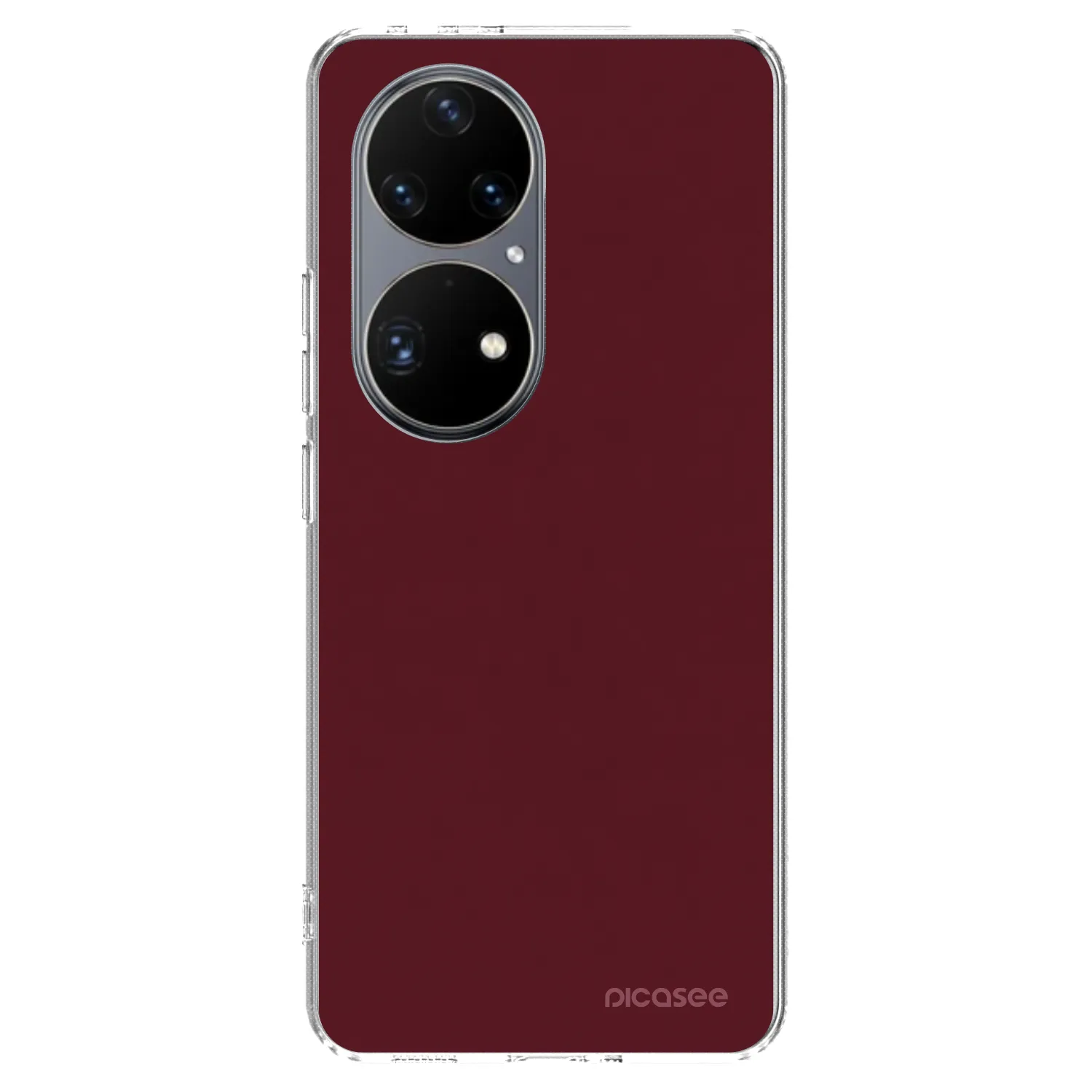 Picasee Huawei P50 Hülle - Transparentes Silikon - Burgundy red