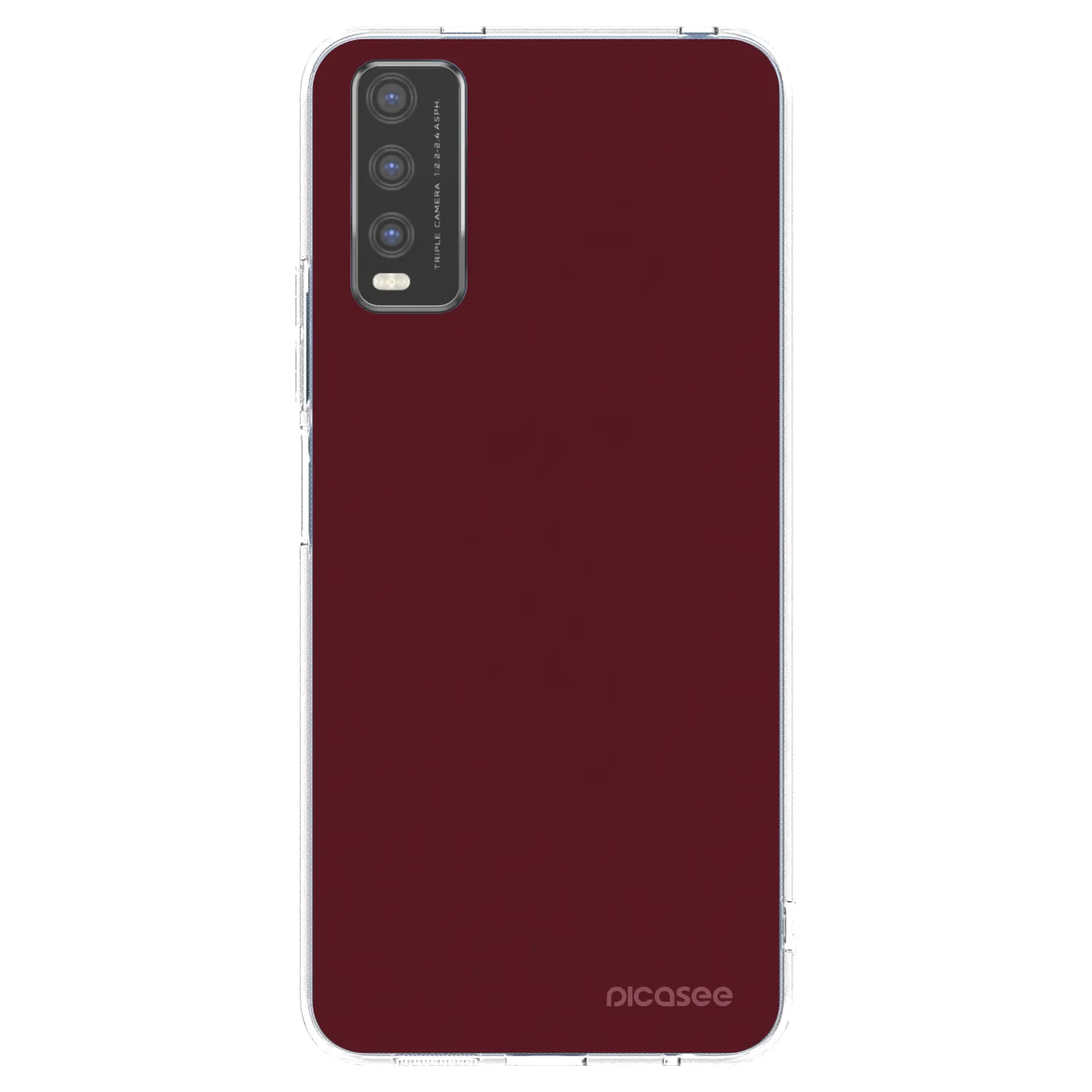 Picasee Vivo Y20s Hülle - Transparentes Silikon - Burgundy red