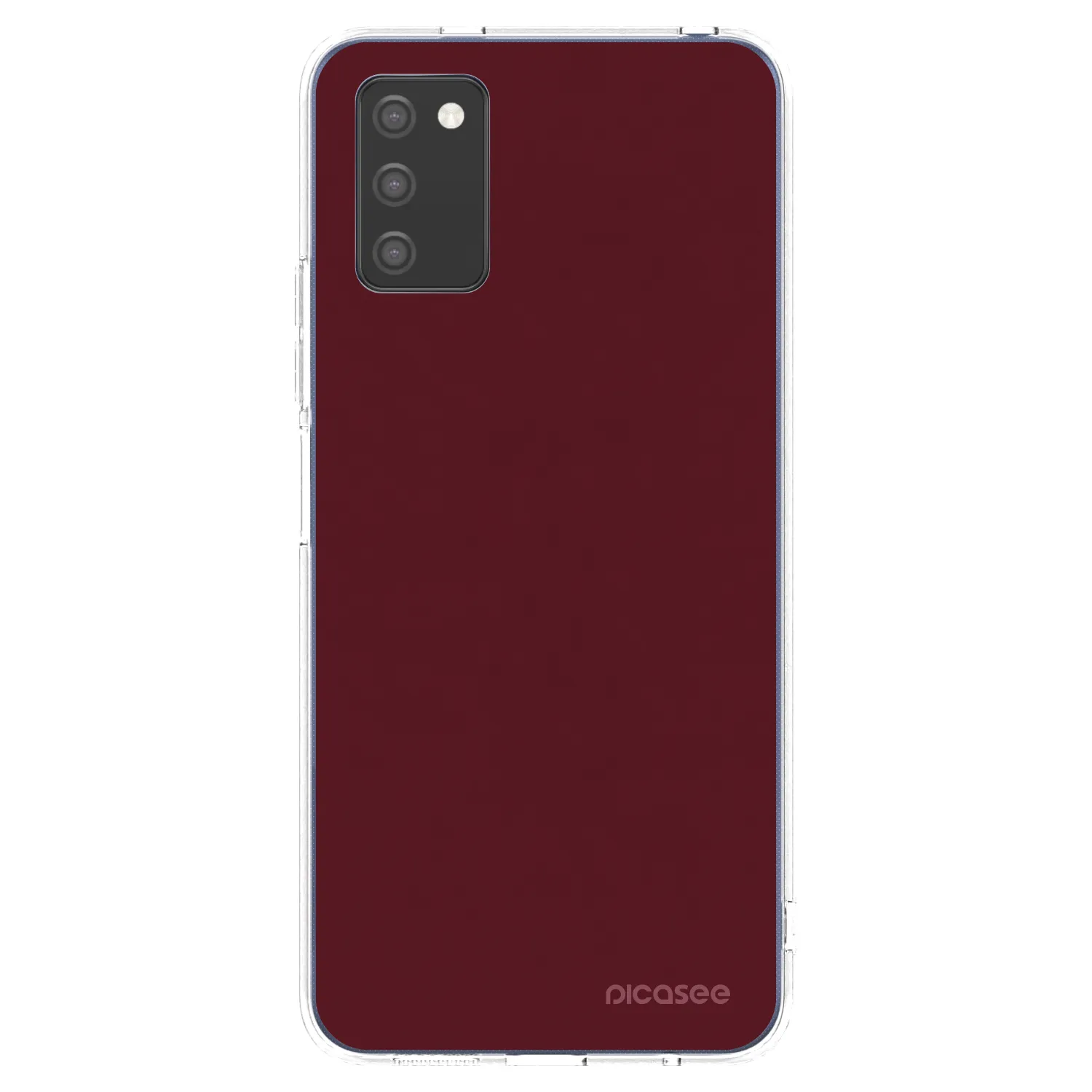 Picasee Samsung Galaxy A03s A037G Hülle - Transparentes Silikon - Burgundy red