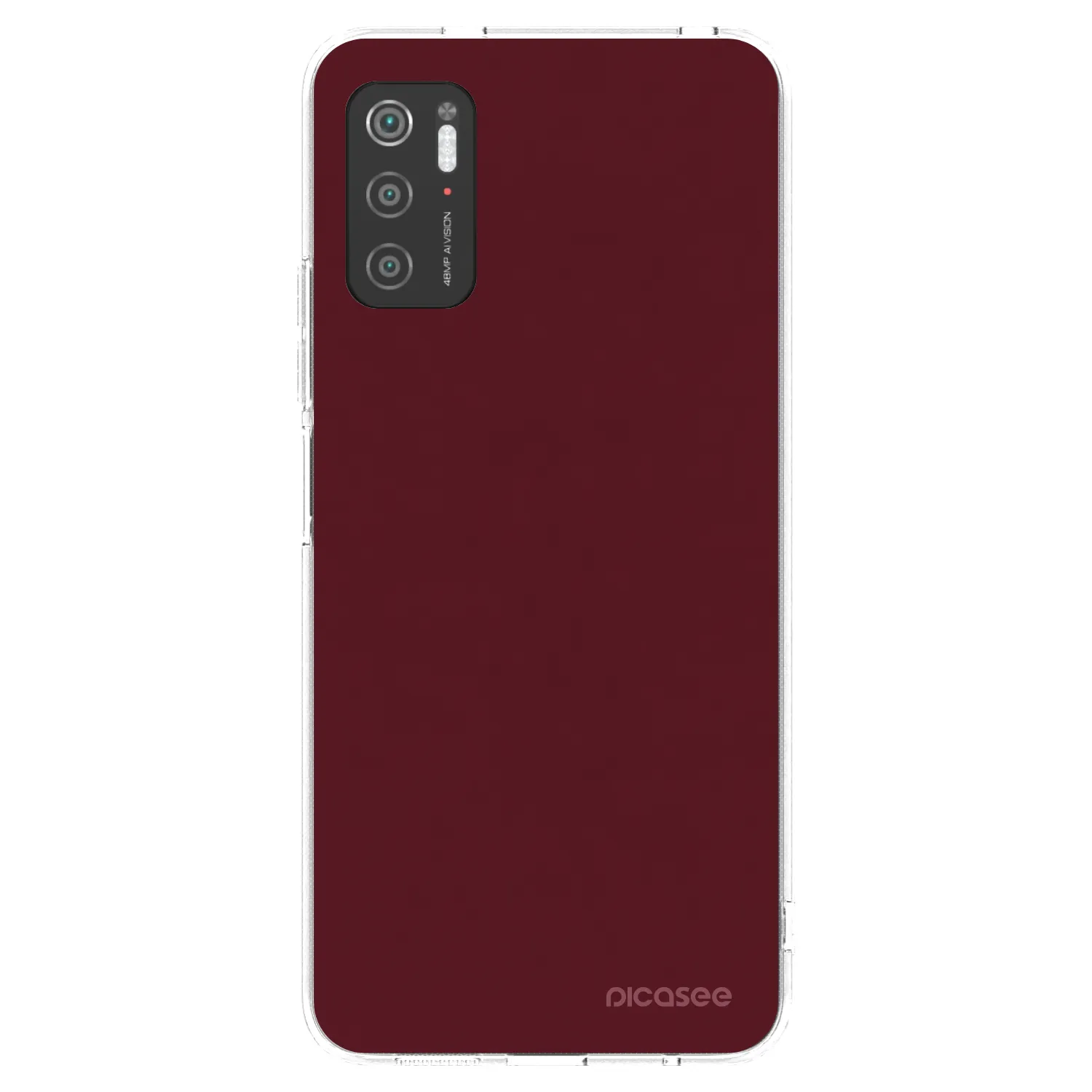 Picasee Xiaomi Poco M3 Pro 5G Hülle - Transparentes Silikon - Burgundy red