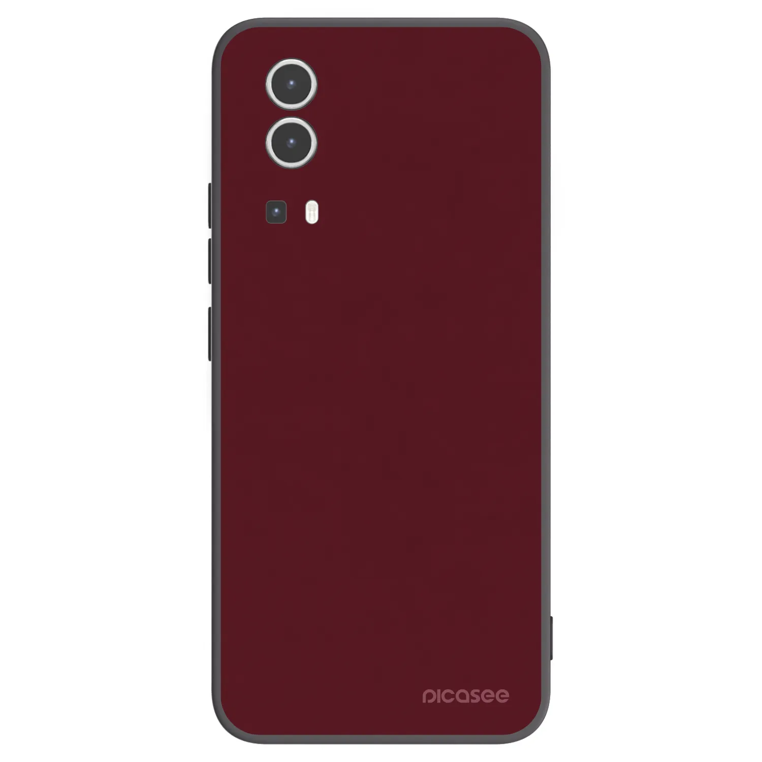 Picasee Vivo Y72 5G Hülle - Schwarzes Silikon - Burgundy red