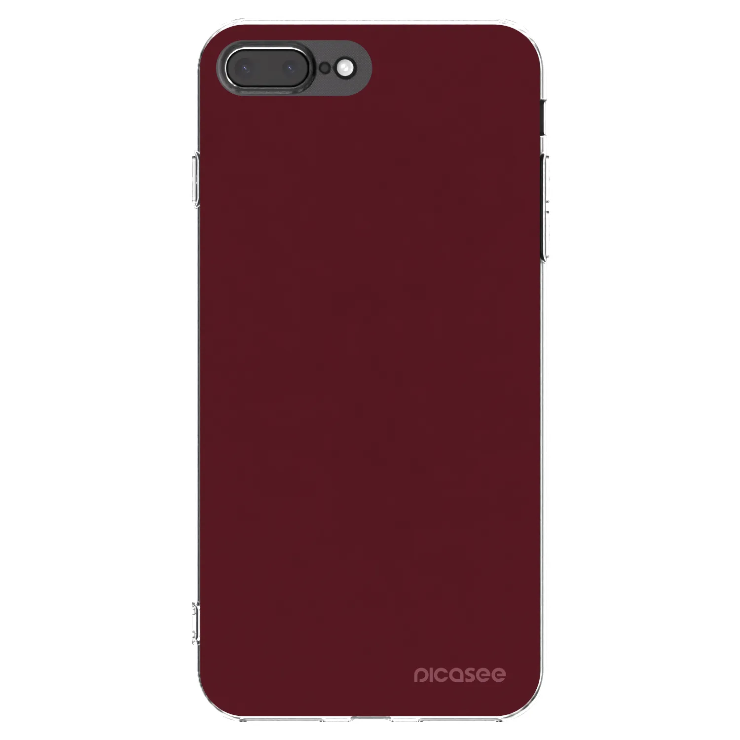 Picasee Apple iPhone 7 Plus Hülle - Transparentes Silikon - Burgundy red