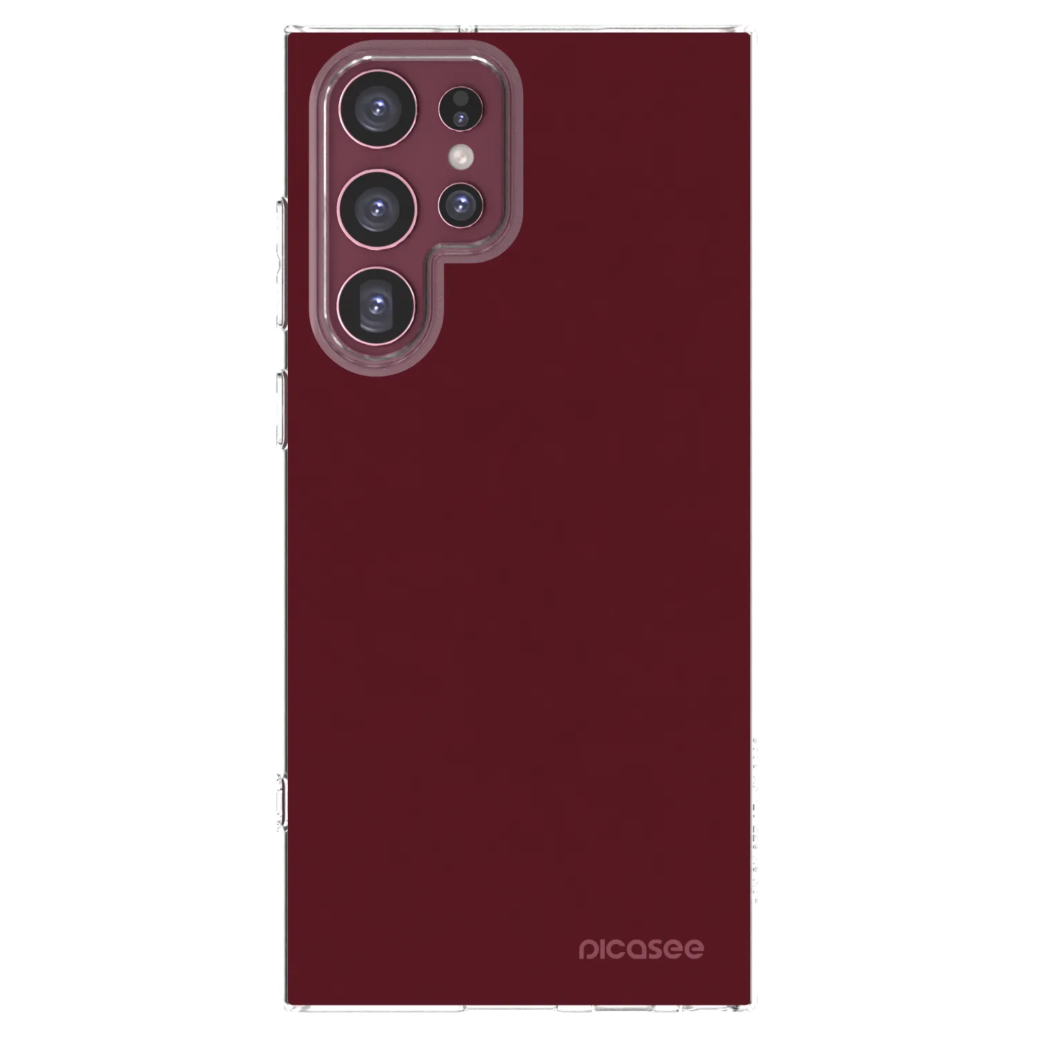 Picasee Samsung Galaxy S22 Ultra 5G Hülle - Transparentes Silikon - Burgundy red