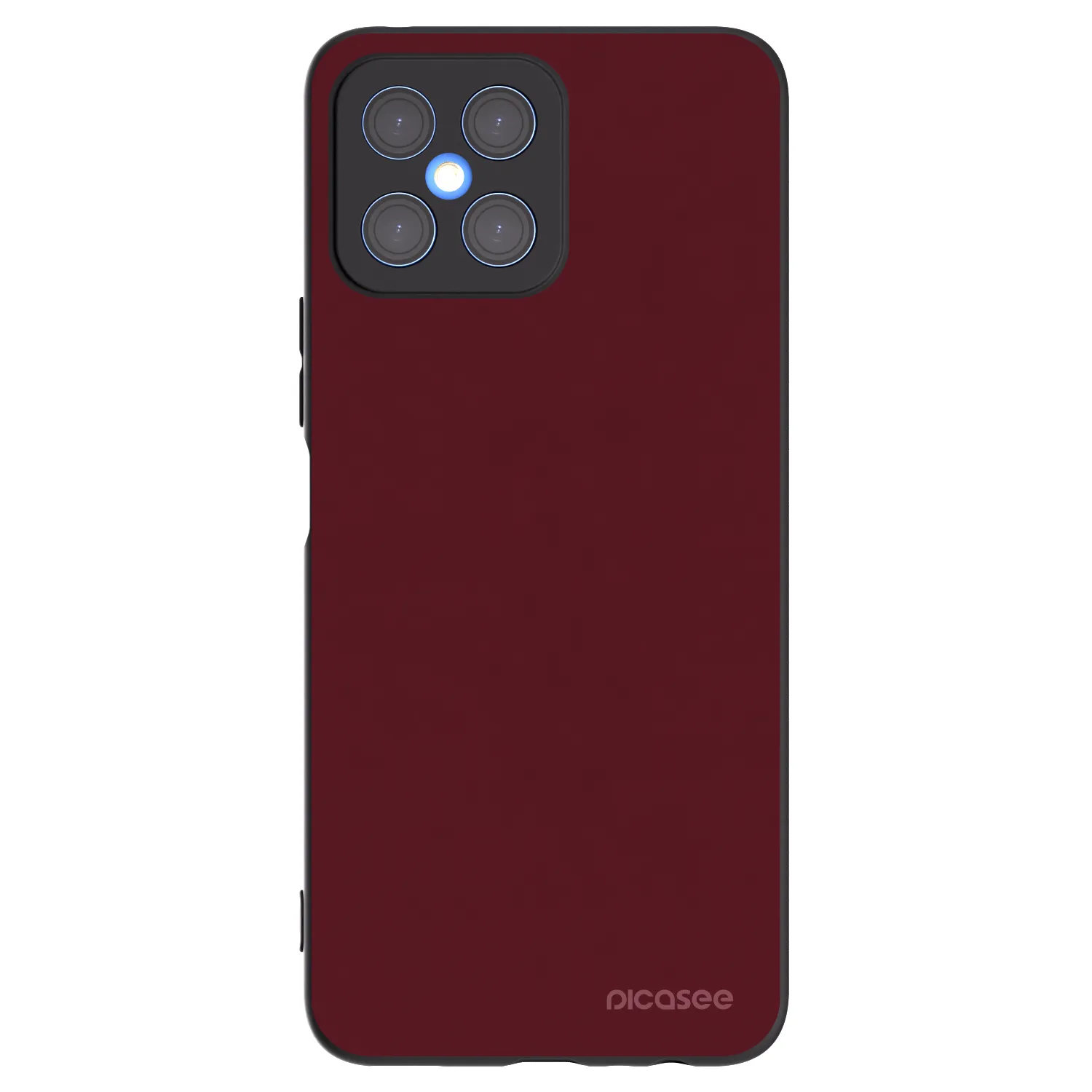 Picasee Honor X8 4G Hülle - Schwarzes Silikon - Burgundy red