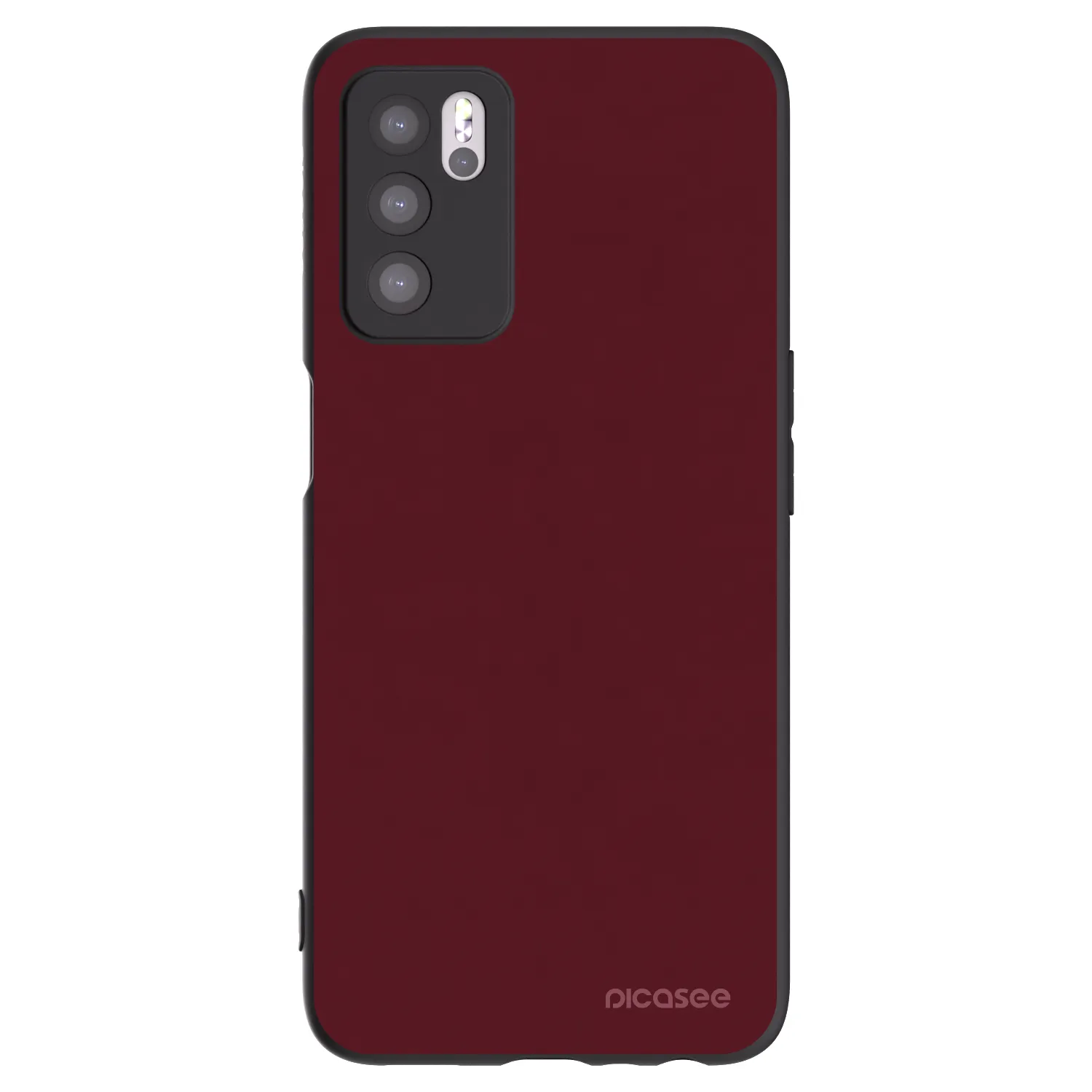 Picasee OPPO A16s Hülle - Schwarzes Silikon - Burgundy red