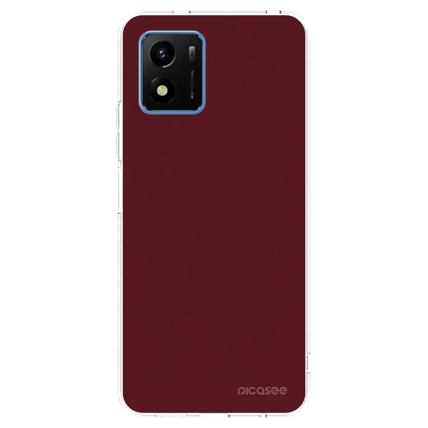 Picasee Vivo Y01 Hülle - Transparentes Silikon - Burgundy red