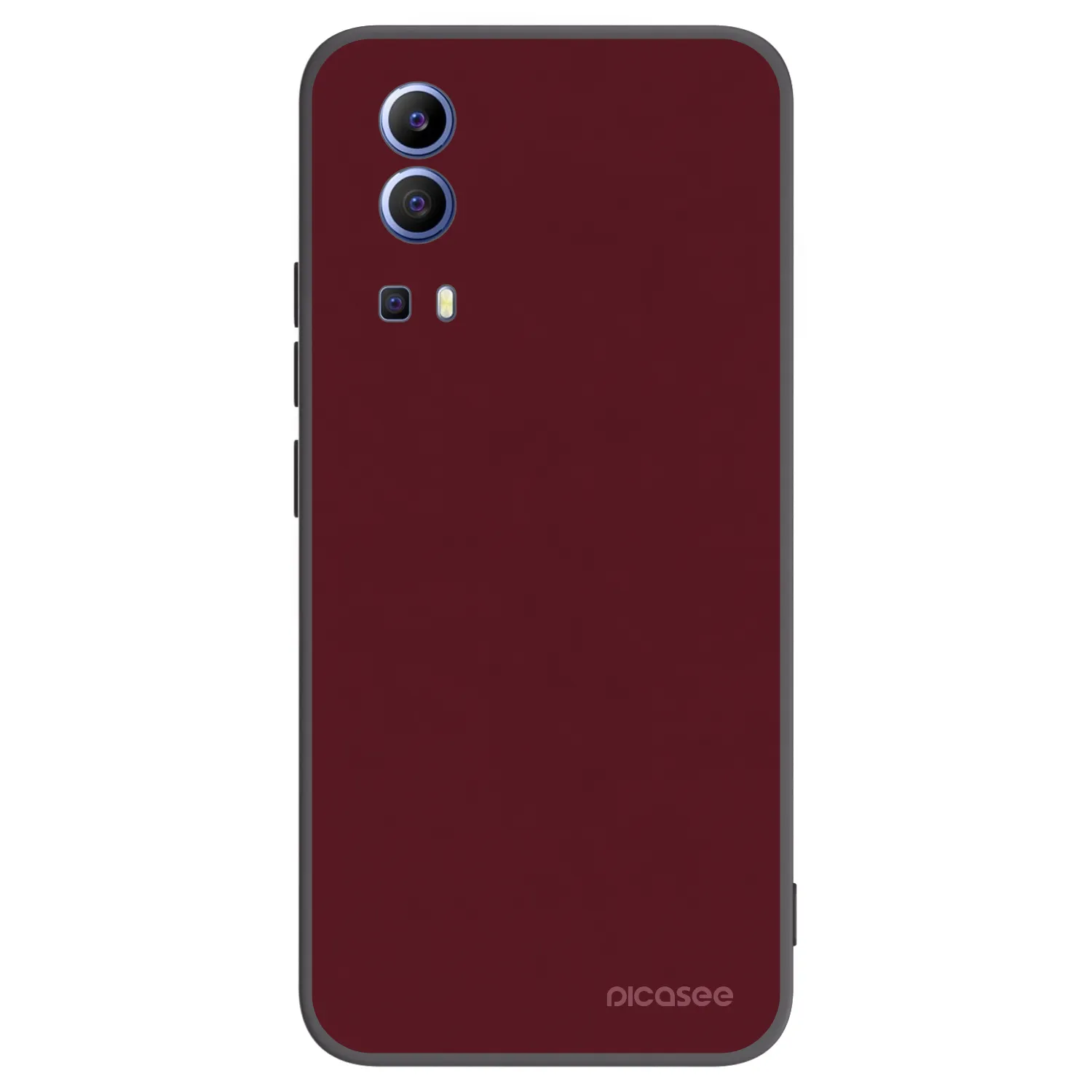 Picasee Vivo Y52 5G Hülle - Schwarzes Silikon - Burgundy red
