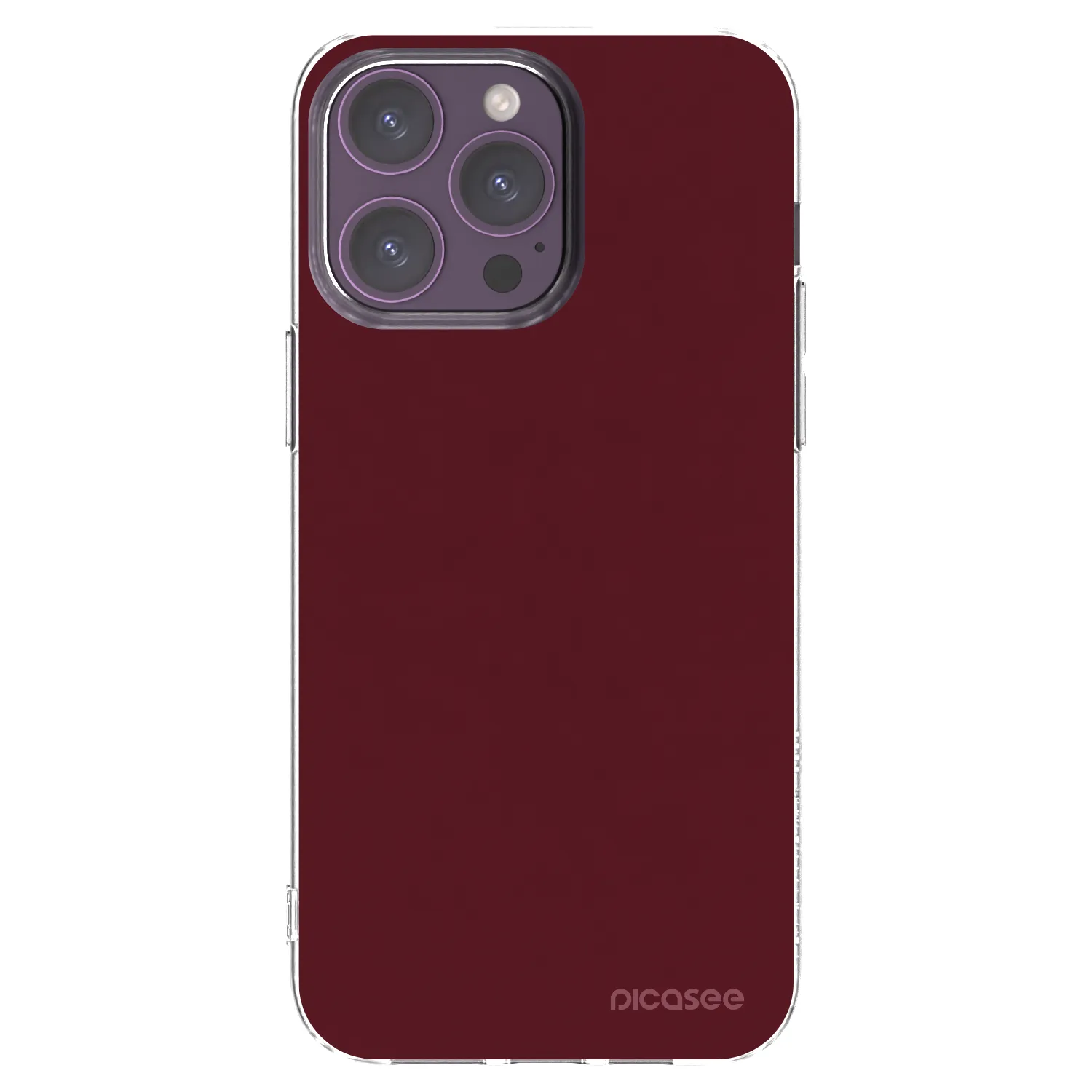 Picasee Apple iPhone 14 Pro Max Hülle - Transparentes Silikon - Burgundy red