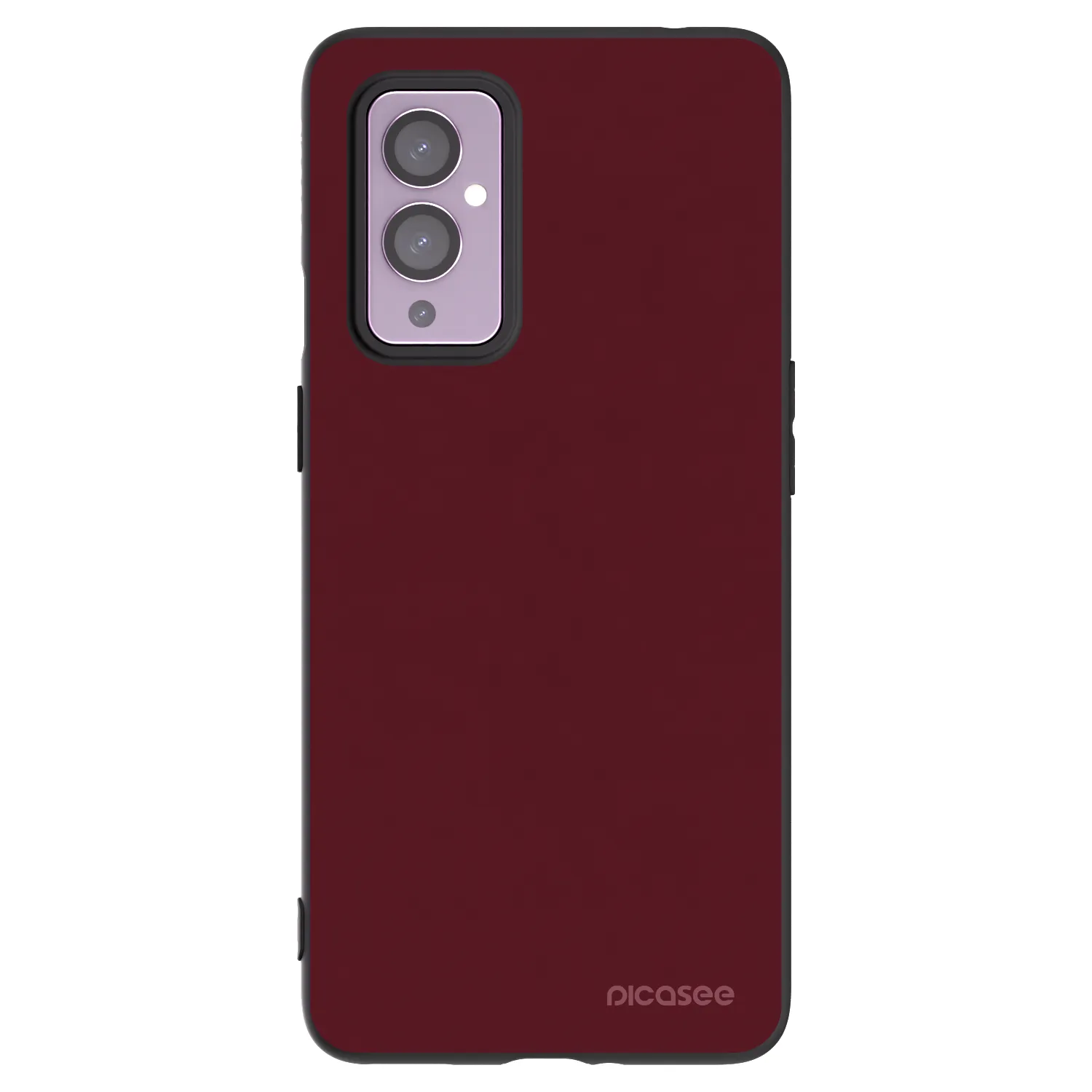 Picasee OnePlus 9 Hülle - Schwarzes Silikon - Burgundy red