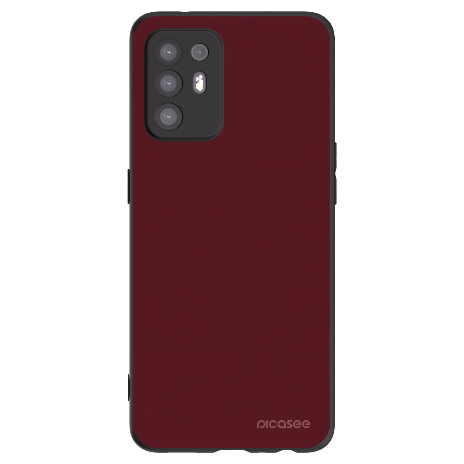 Picasee OPPO A94 5G Hülle - Schwarzes Silikon - Burgundy red