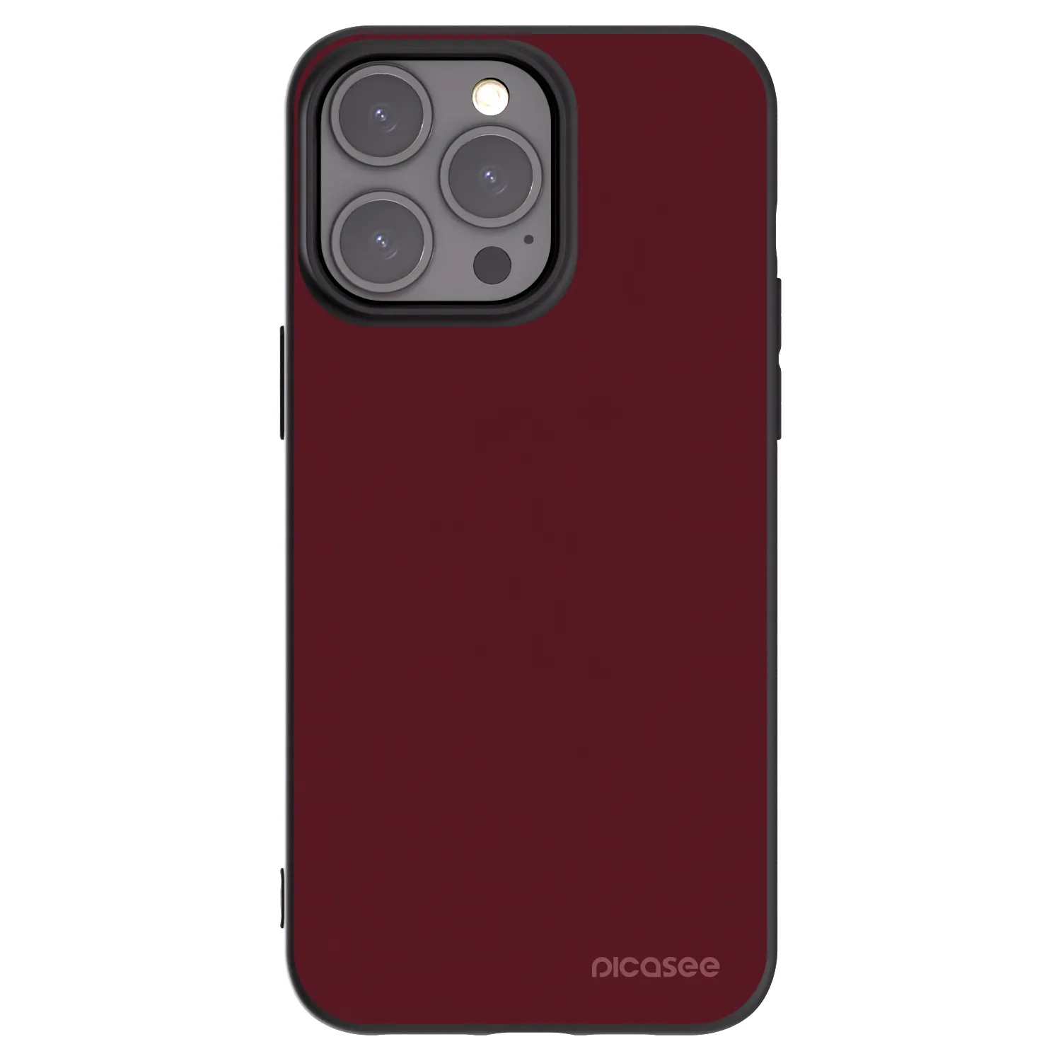 Picasee Apple iPhone 15 Pro Max Hülle - Schwarzes Silikon - Burgundy red