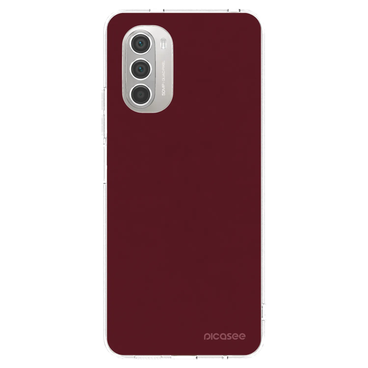 Picasee Motorola Moto G51 Hülle - Transparentes Silikon - Burgundy red