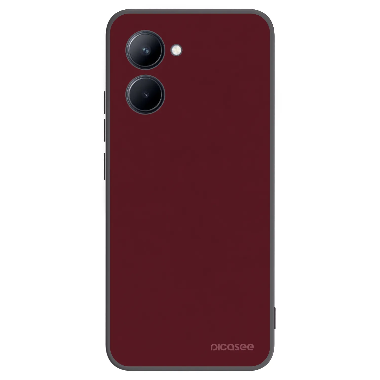 Picasee Realme C33 (2023) Hülle - Schwarzes Silikon - Burgundy red
