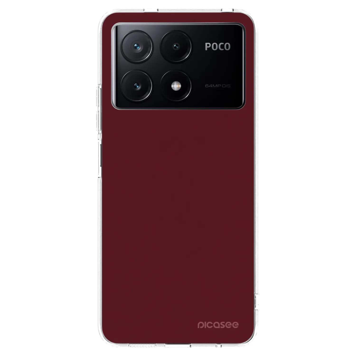 Picasee Xiaomi Poco X6 Pro Hülle - Transparentes Silikon - Burgundy red