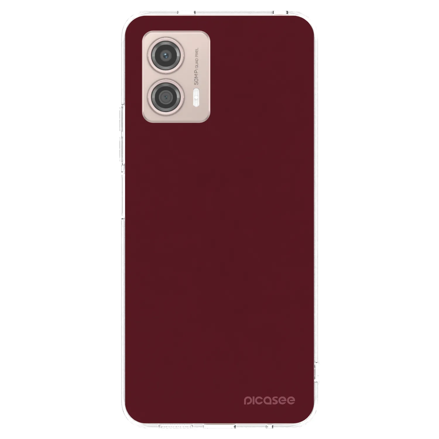 Picasee Motorola Moto G53 5G Hülle - Transparentes Silikon - Burgundy red